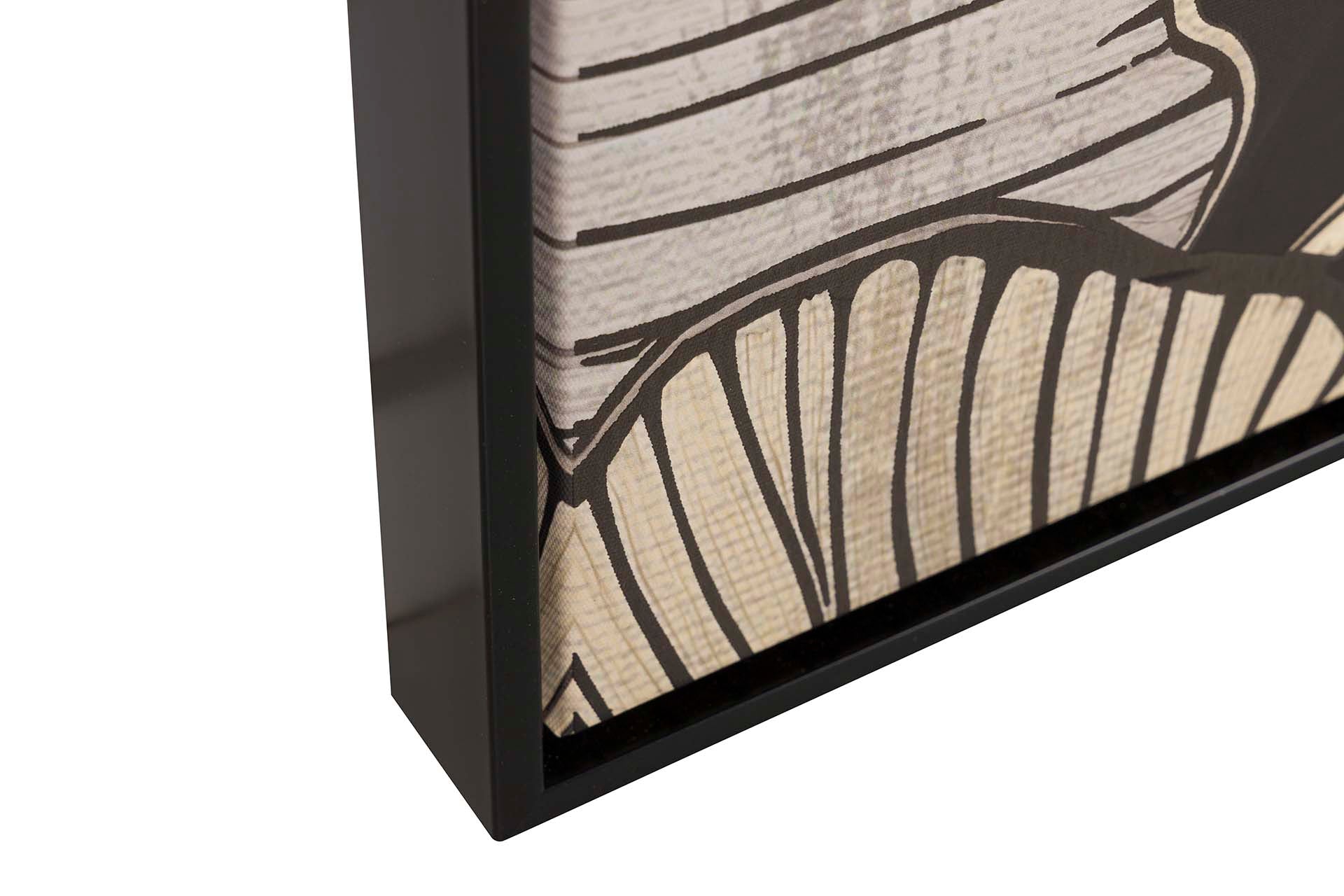 QUADRO DE FOLHAS DE ESPUMA COM MOLDURA PRETA 83x4x123 CM