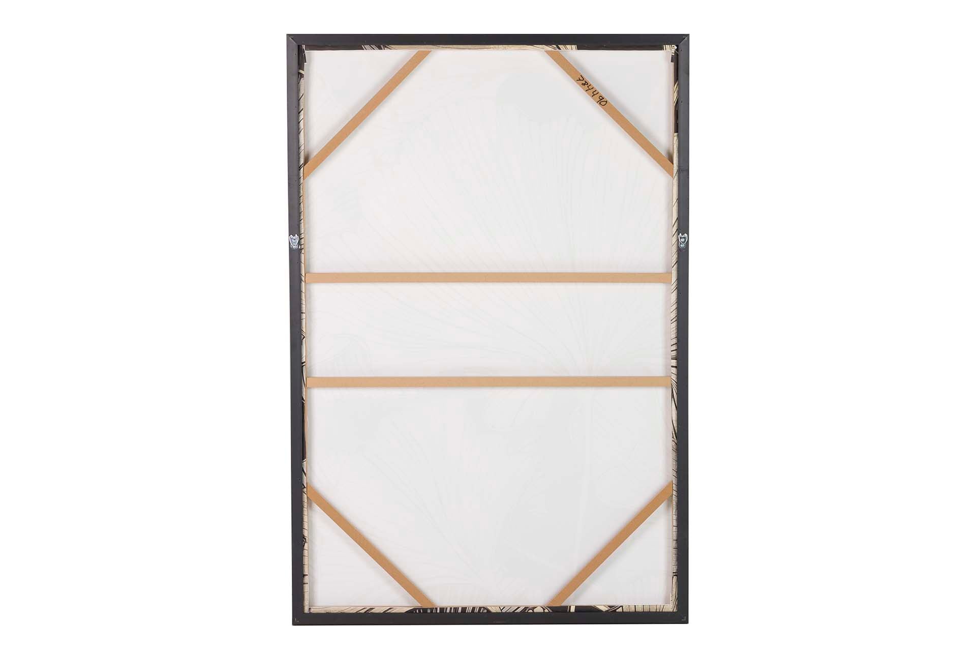 QUADRO DE FOLHAS DE ESPUMA COM MOLDURA PRETA 83x4x123 CM