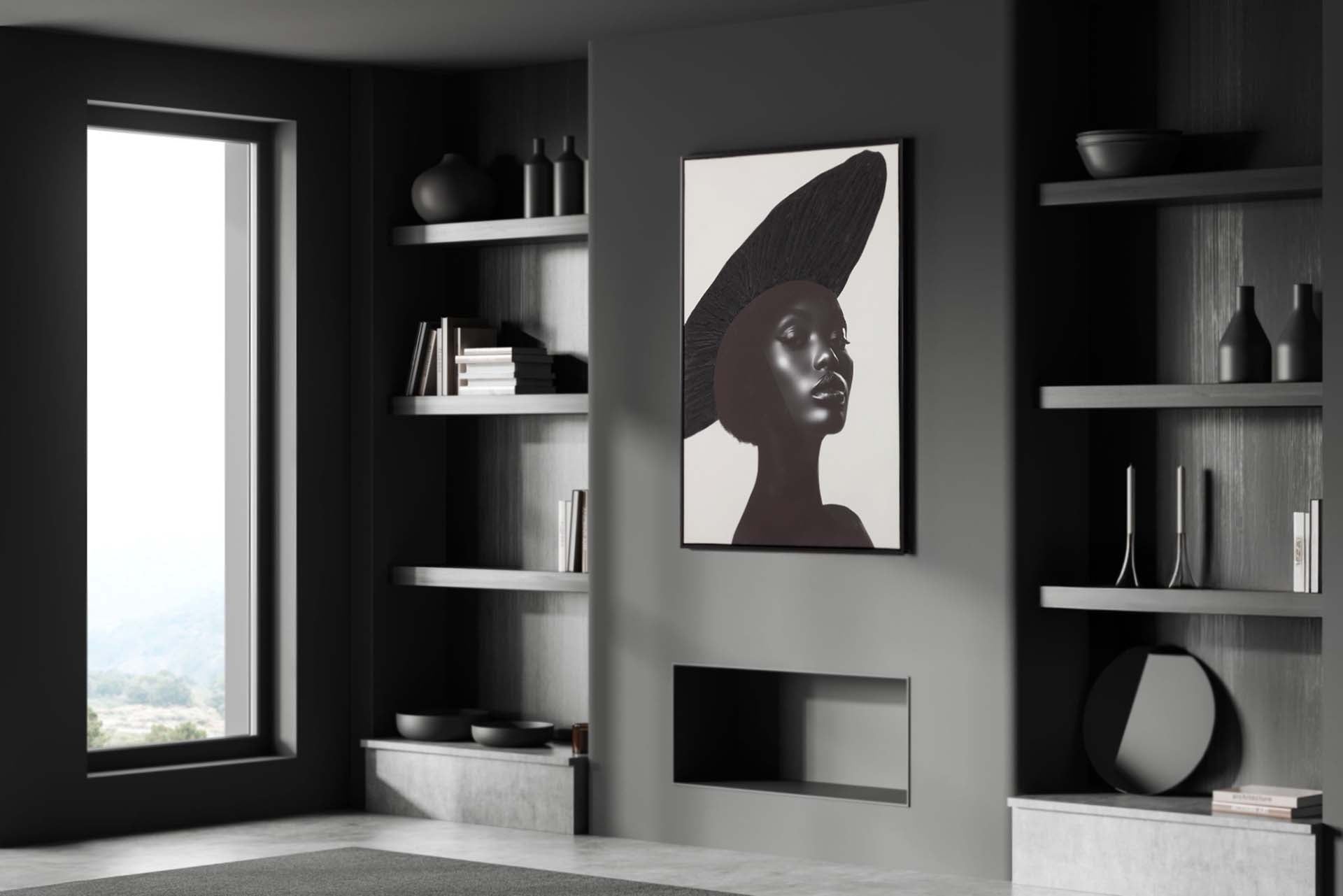 WOMAN FRAME PICTURE 30% HAND PAINTED 83x4x123 CM
