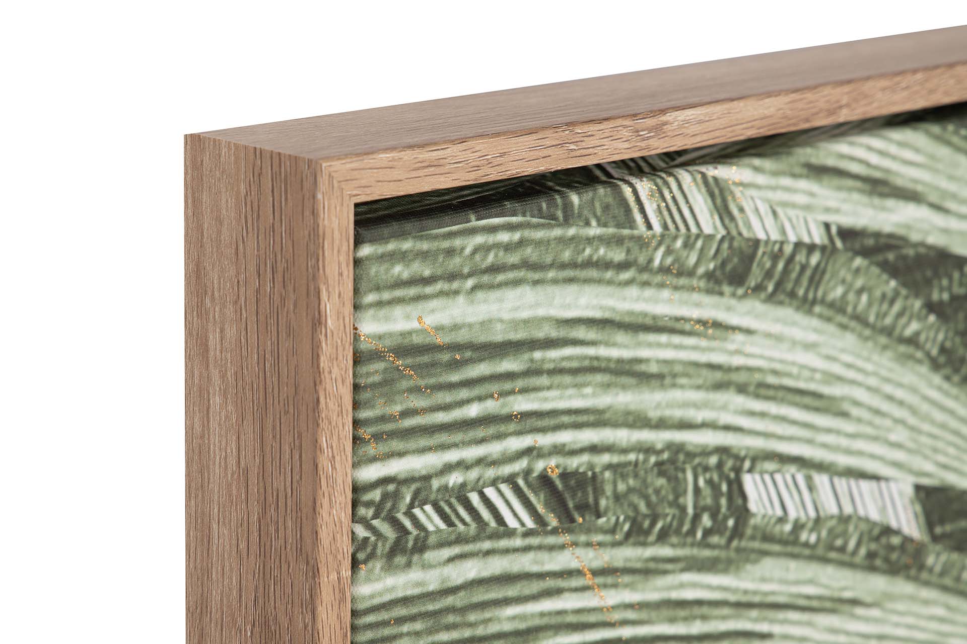 CUADRO HOJAS CON RELIEVE MARCO MARRON 83x4x123 CM