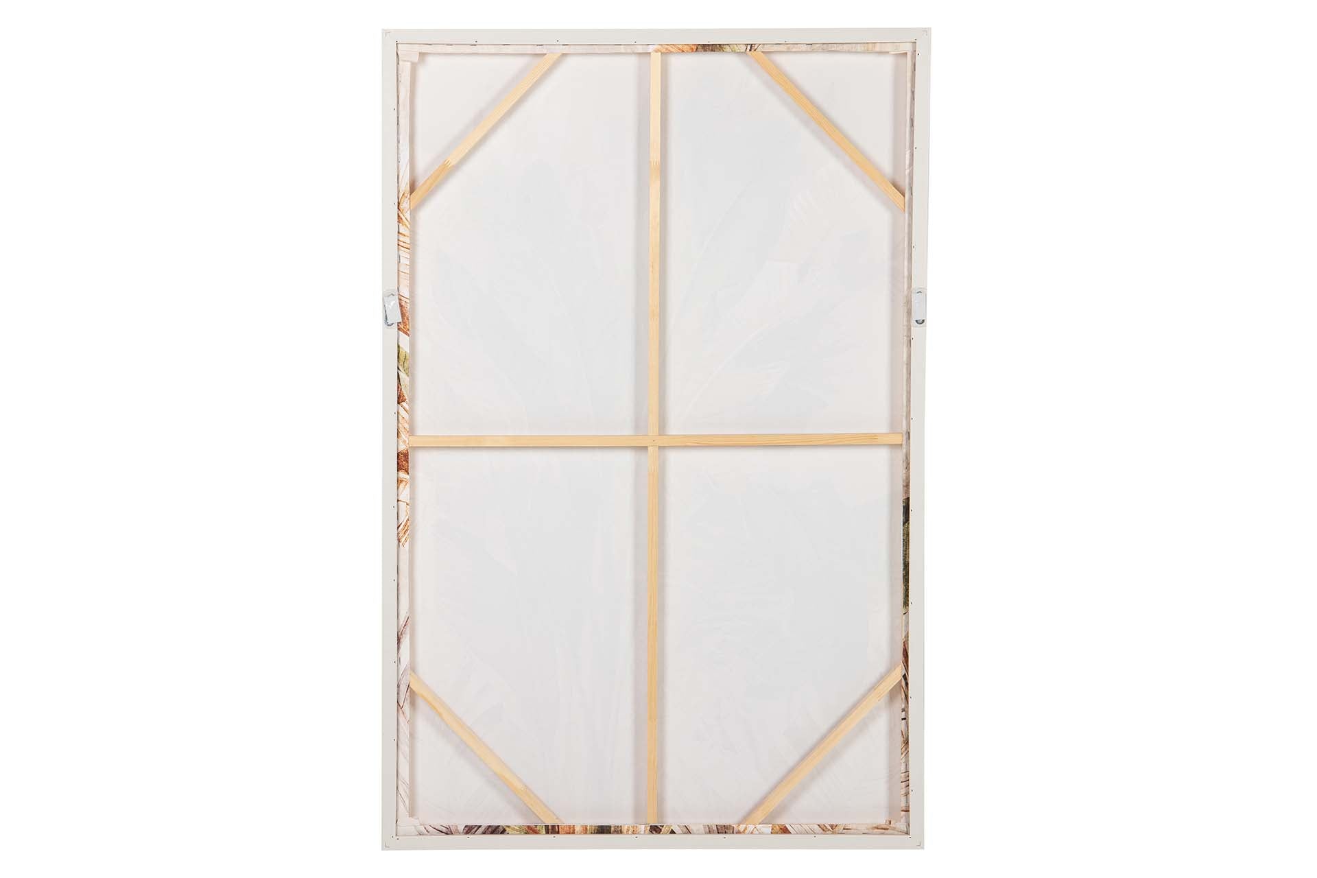 CUADRO HOJAS 50% PINTADO A MANO 83x4x123 CM