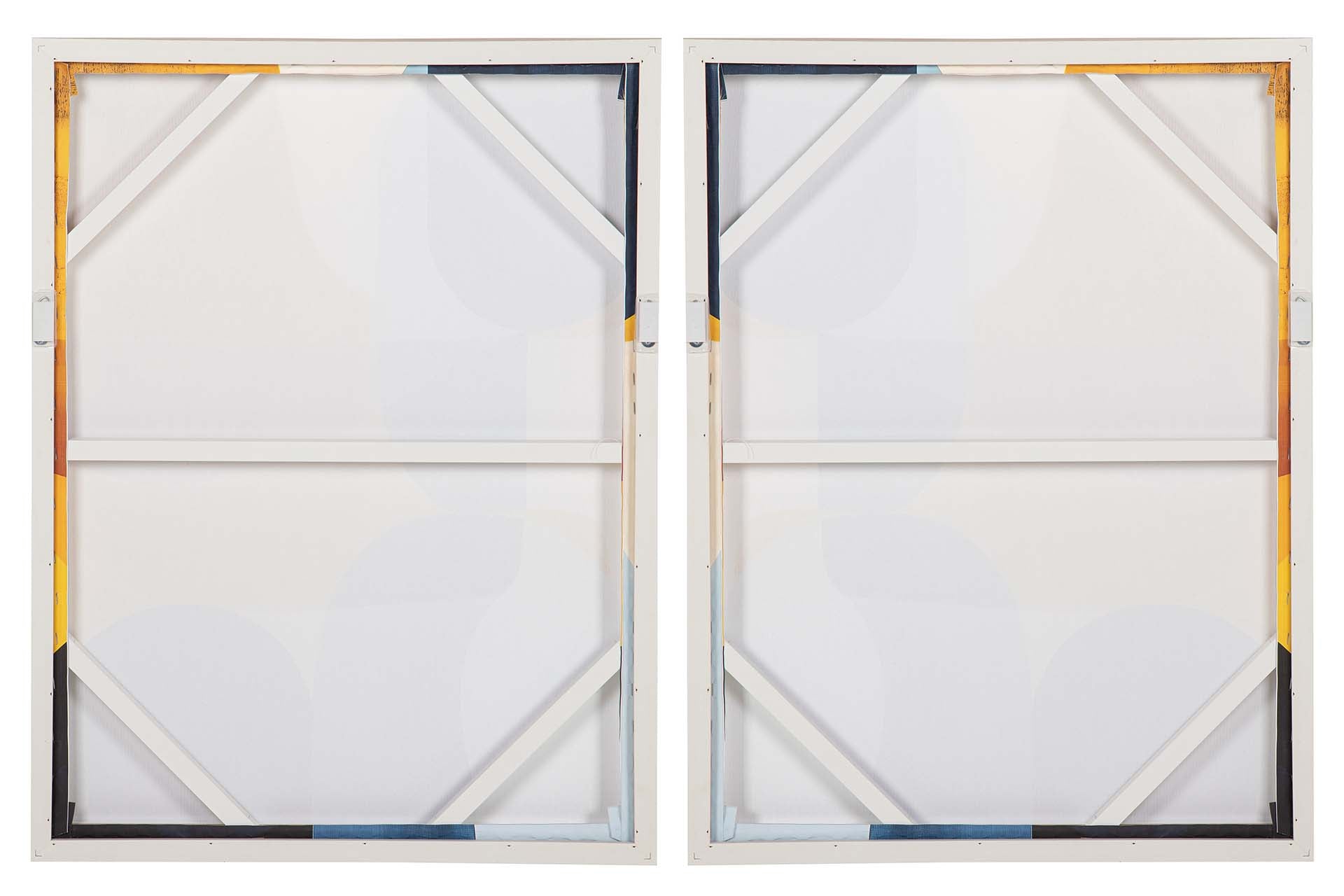 SET OF 2 PAINTINGS 50% HAND PAINTED 63x4x83 CM