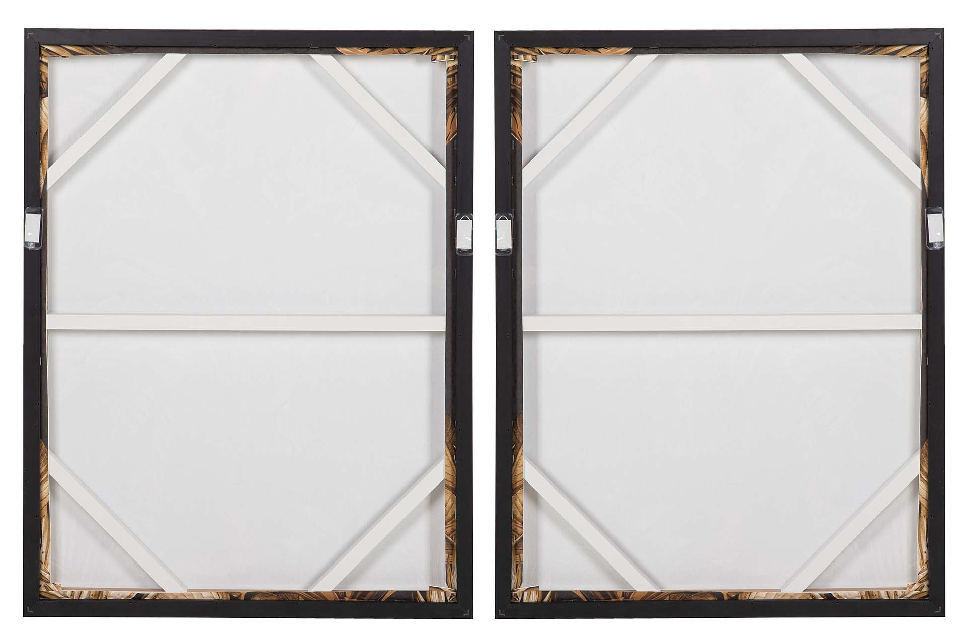 SET 2 CUADROS CON RELIEVE MARCO MARRON 63x4x83 CM