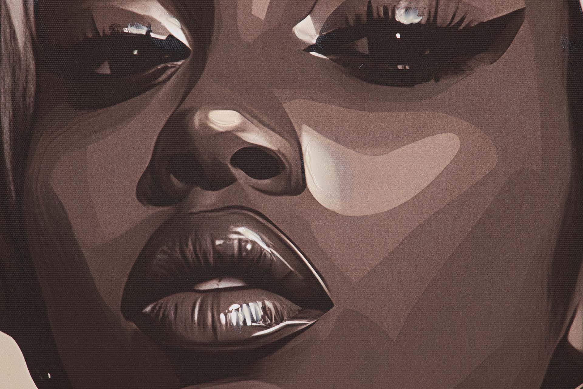 CUADRO MUJER 50% PINTADO A MANO 83x4x123 CM