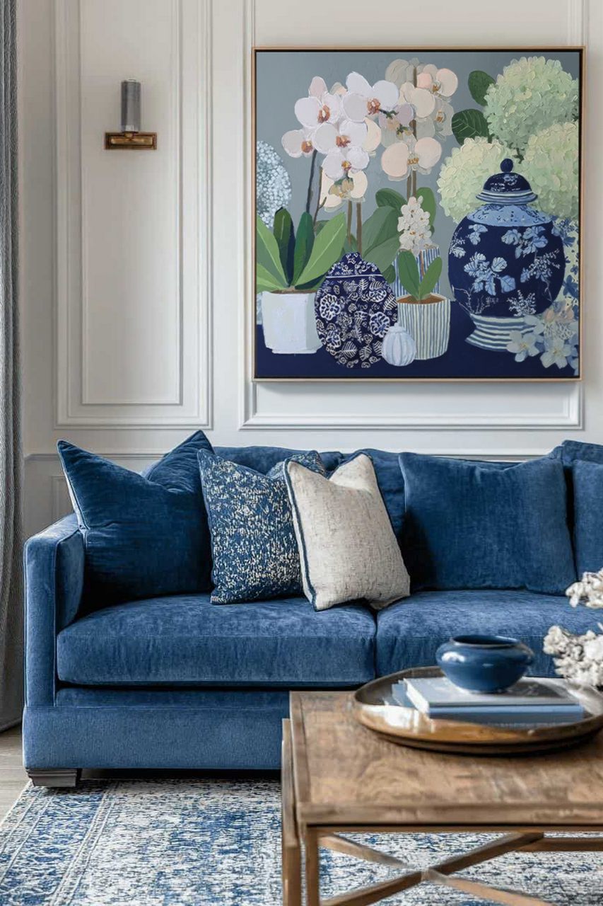 CUADRO FLOREROS 50% PINTADO A MANO 103x4x103 CM