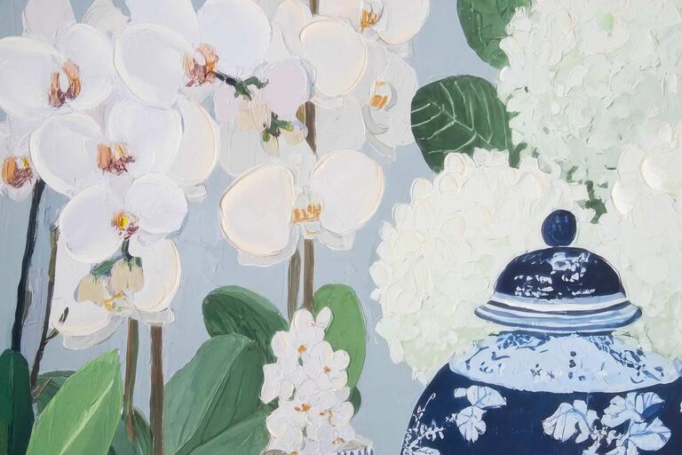 CUADRO FLOREROS 50% PINTADO A MANO 103x4x103 CM