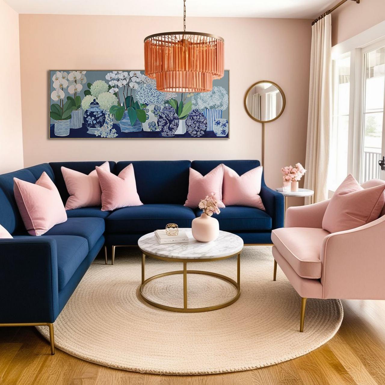 CUADRO FLOREROS 80% PINTADO A MANO 163x4x63 CM