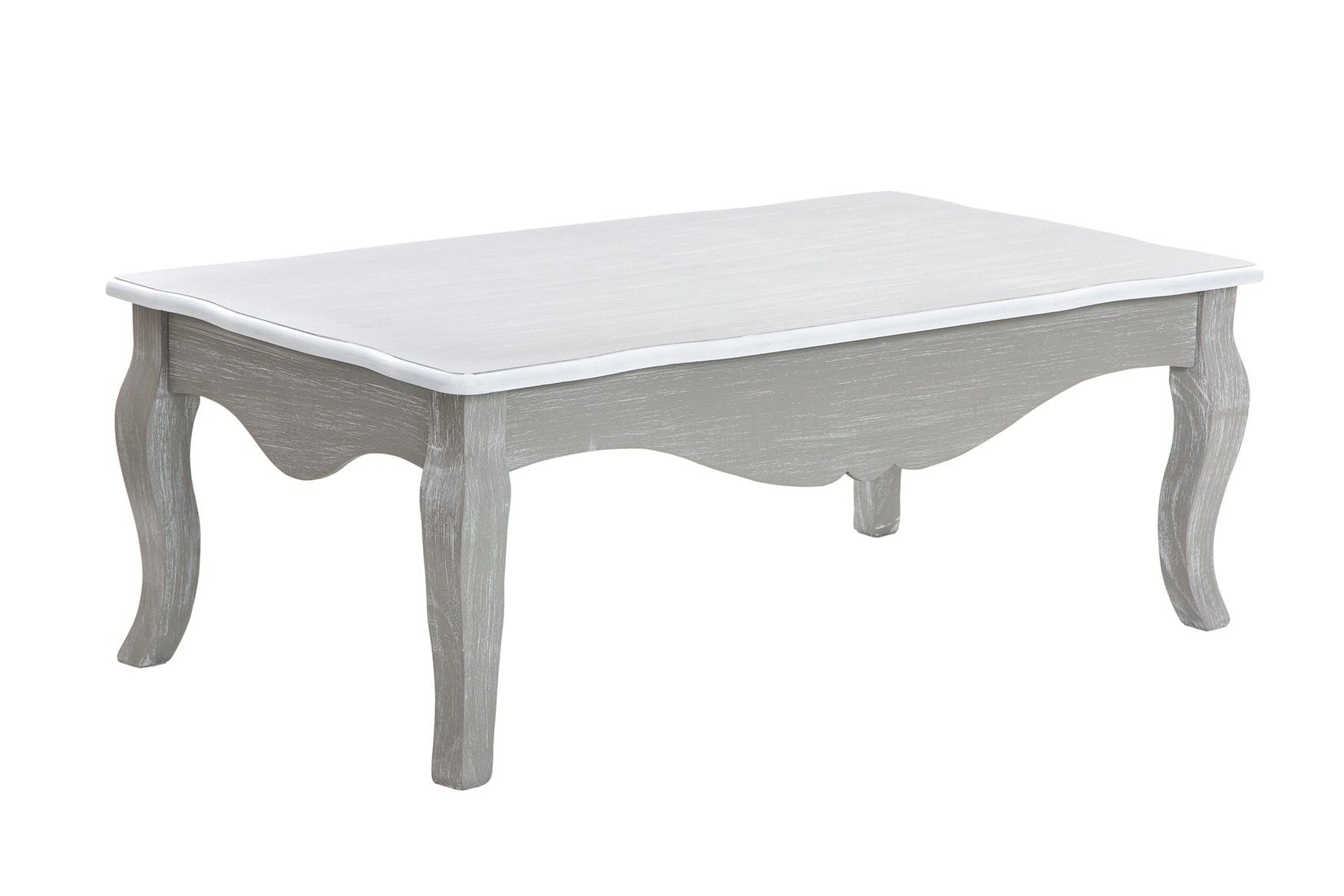 MESA DE CENTRO MADERA GRIS BLANCO 110x60x40 CM