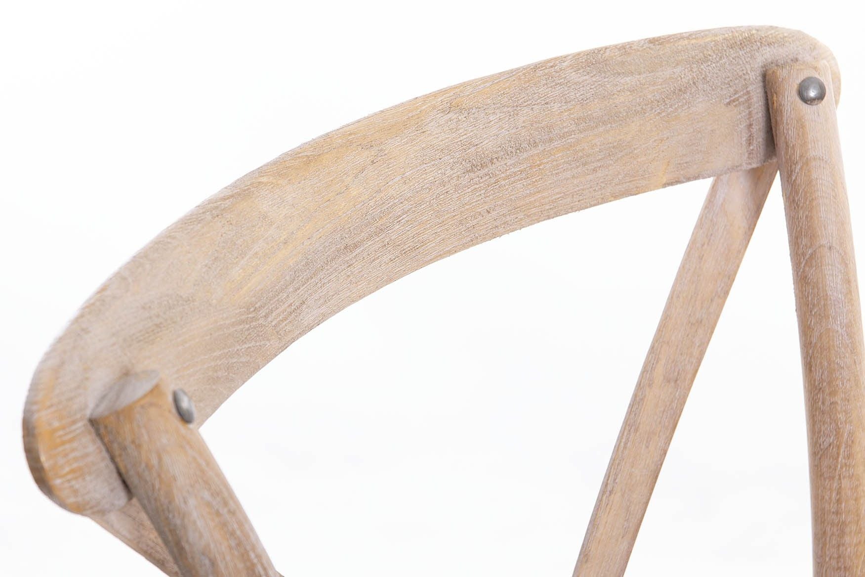 STACKABLE BIRCH WOOD RATAN CHAIR 50x52x87 CM - Min.2 units