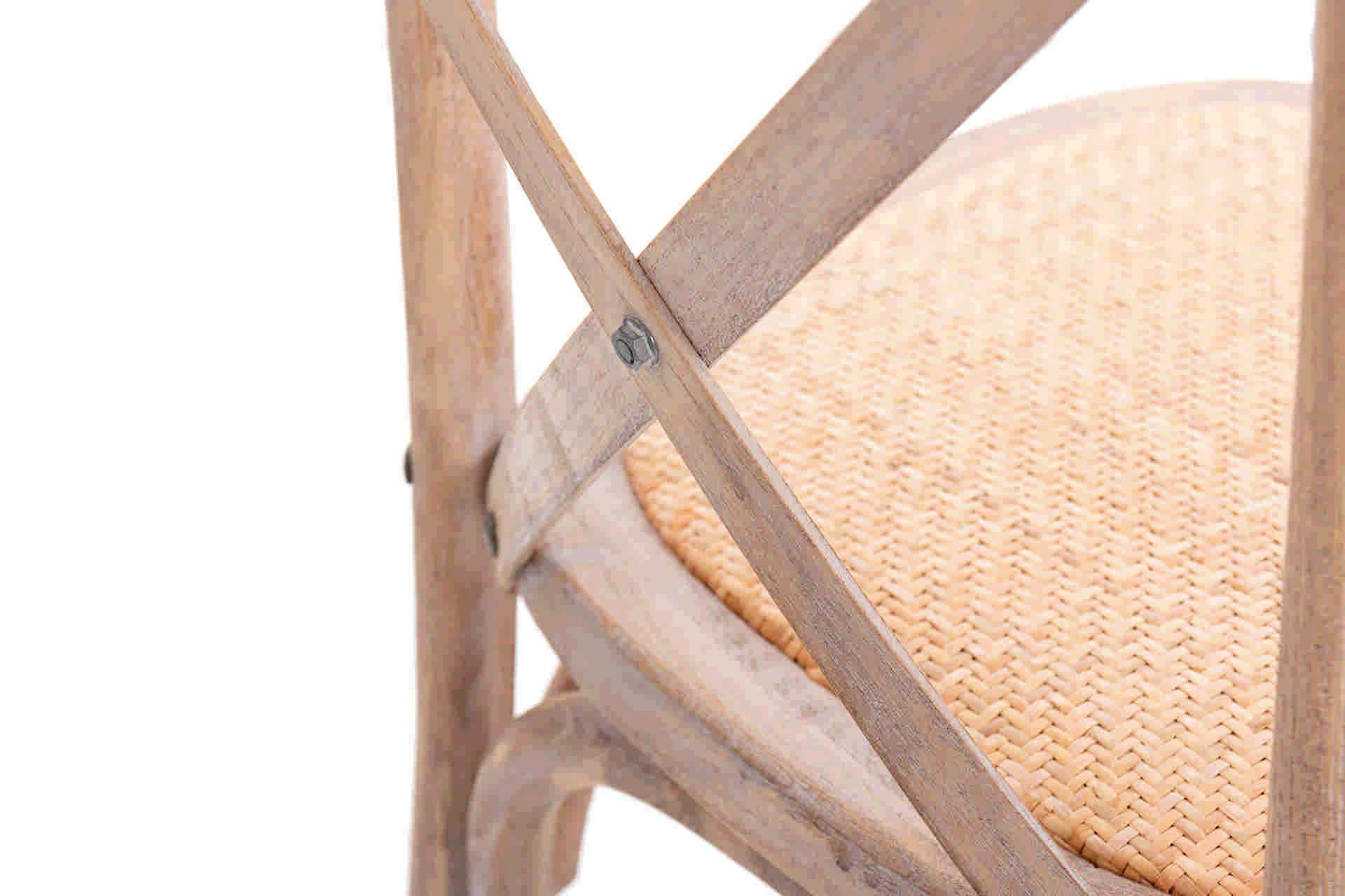 SILLA APILABLE MADERA DE ABEDUL RATAN 50x52x87 CM - Min.2 uds