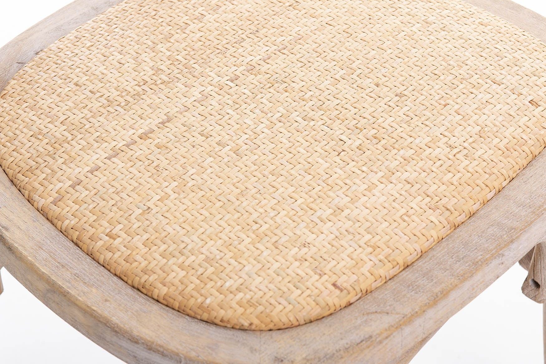 STACKABLE BIRCH WOOD RATAN CHAIR 50x52x87 CM - Min.2 units