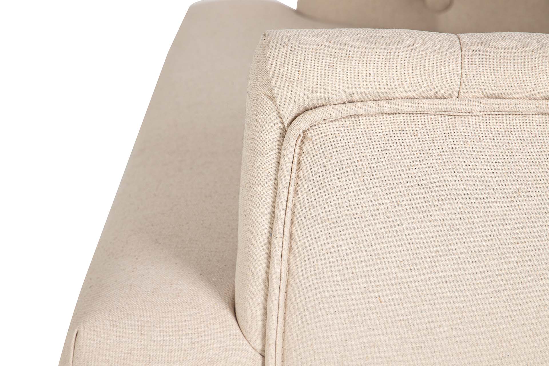 CAPITONE LINEN ARMCHAIR WITH WOODEN LEGS 59x62x85 CM