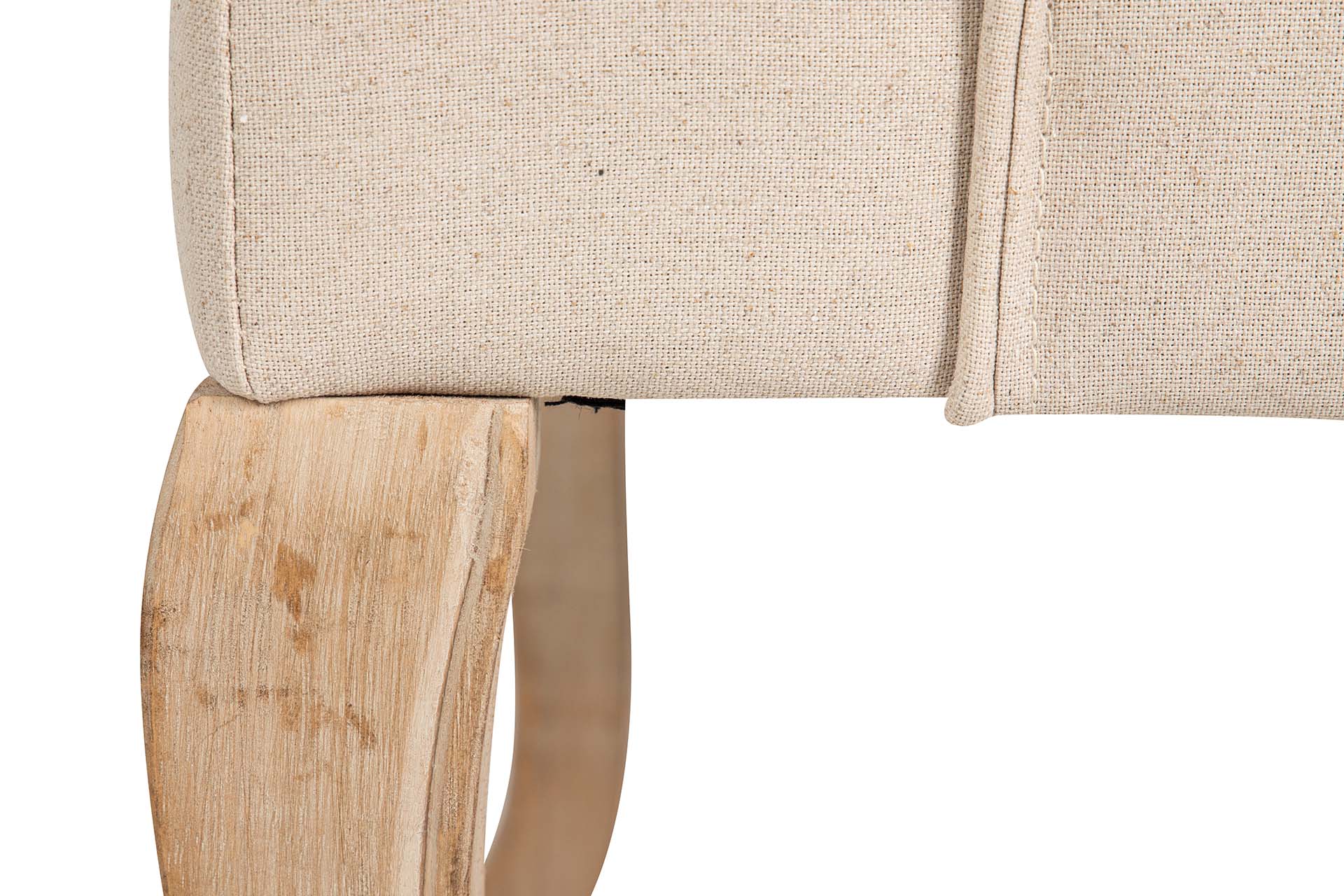 CAPITONE LINEN ARMCHAIR WITH WOODEN LEGS 59x62x85 CM