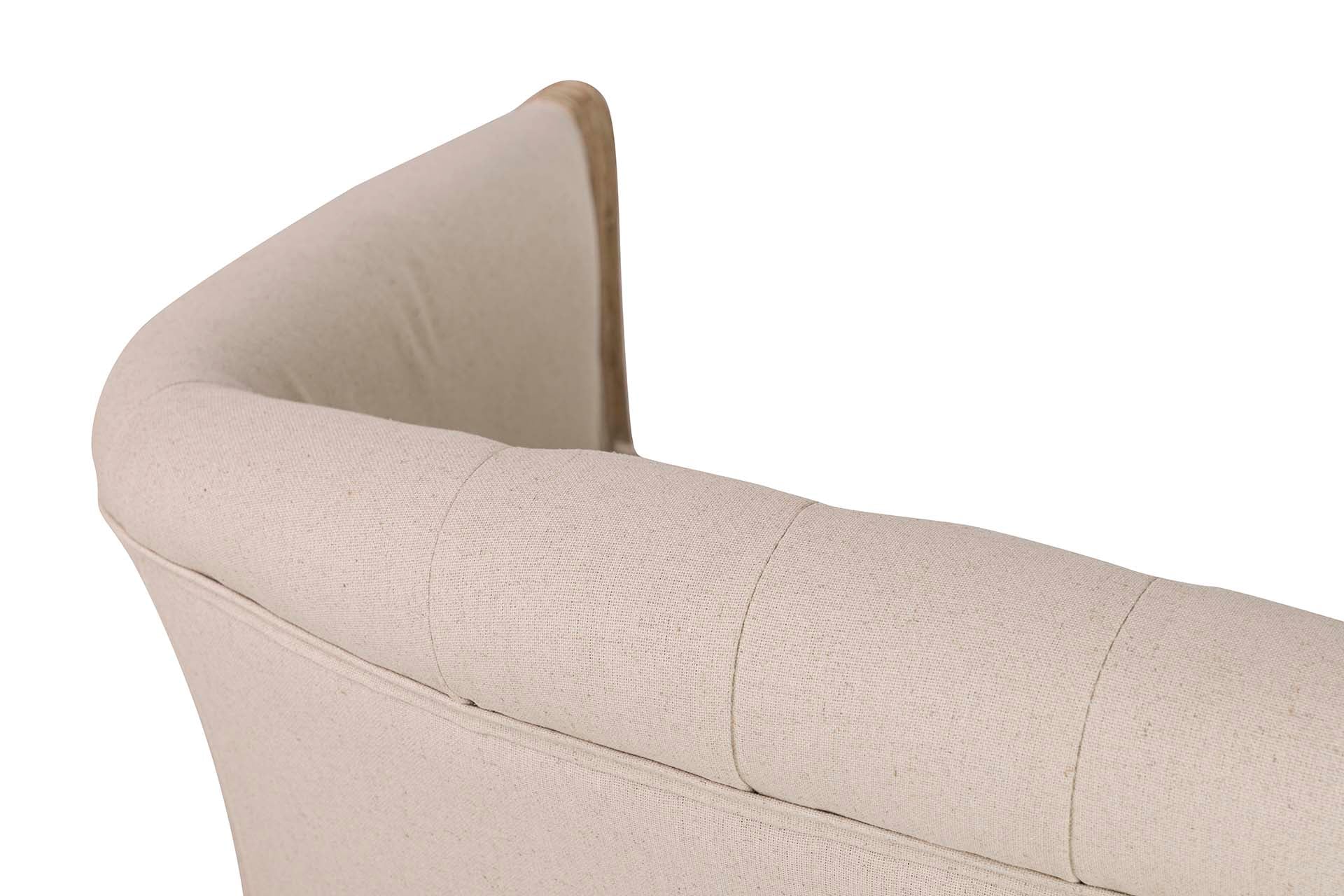 SOFA DOBLE LINO CAPITONE PATAS MADERA 107x61x71CM