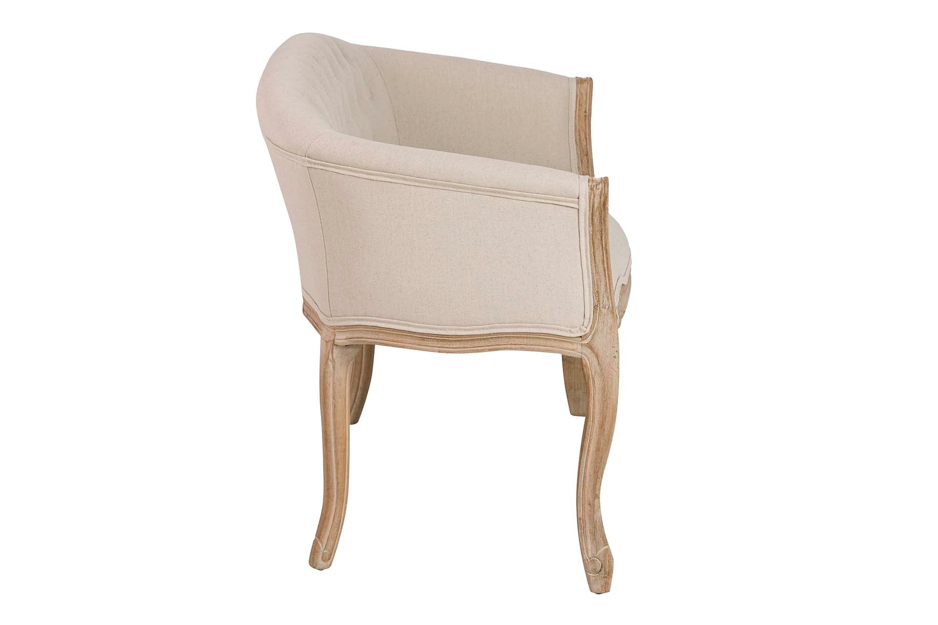 SOFA DOBLE LINO CAPITONE PATAS MADERA 107x61x71CM