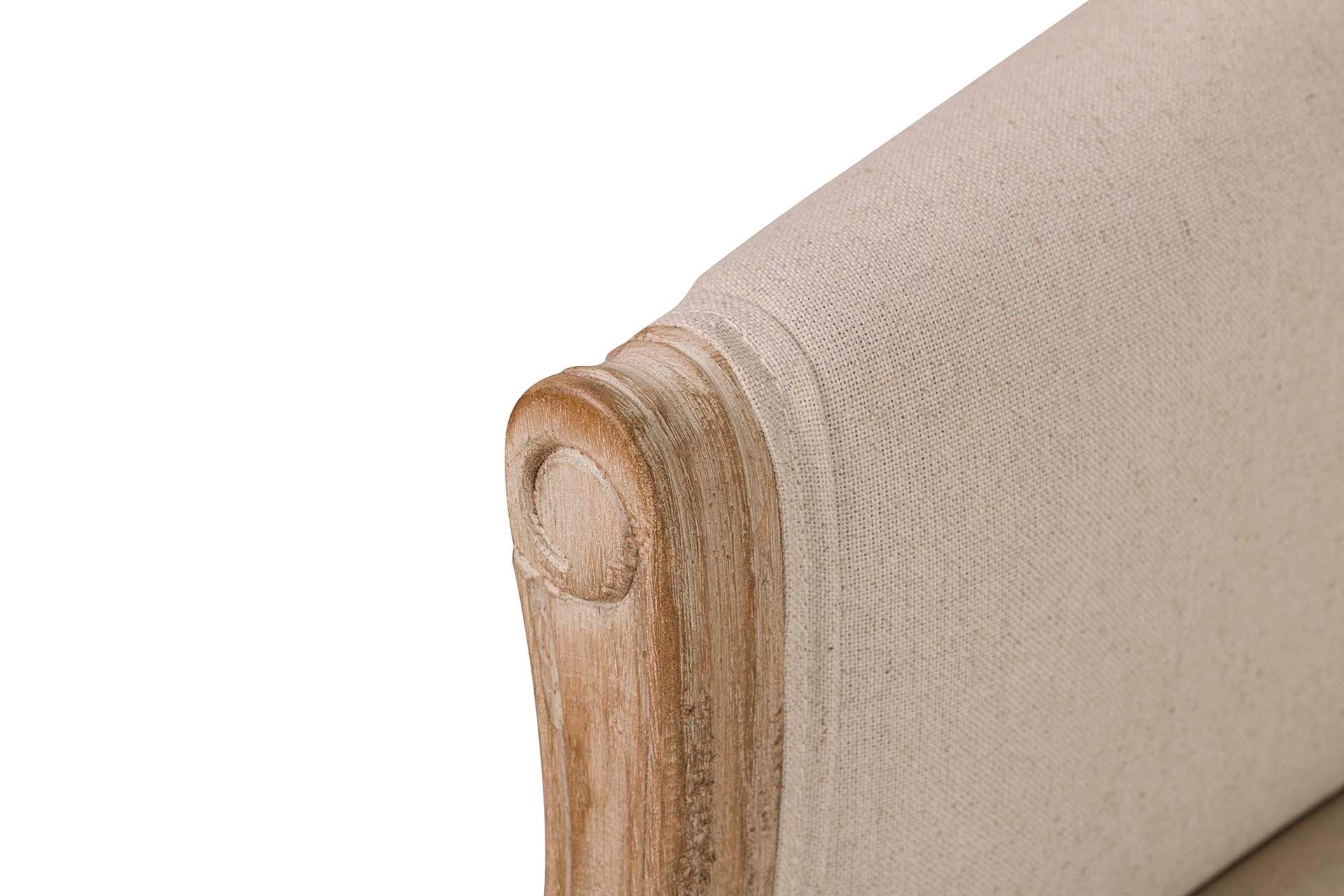 SOFA DOBLE LINO CAPITONE PATAS MADERA 107x61x71CM