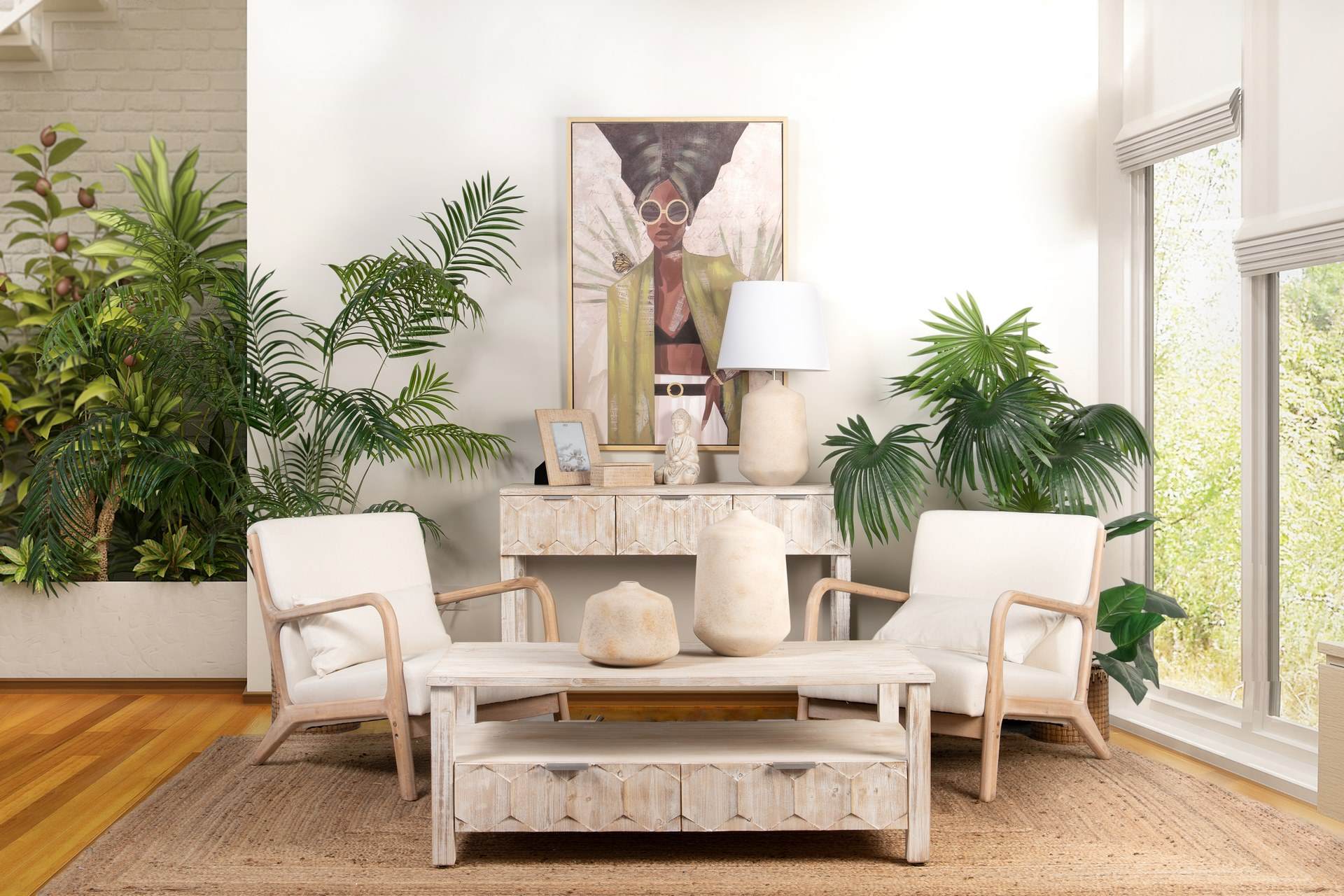 SILLON MADERA DE CAUCHO LINO BEIGE 66x85x74 CM
