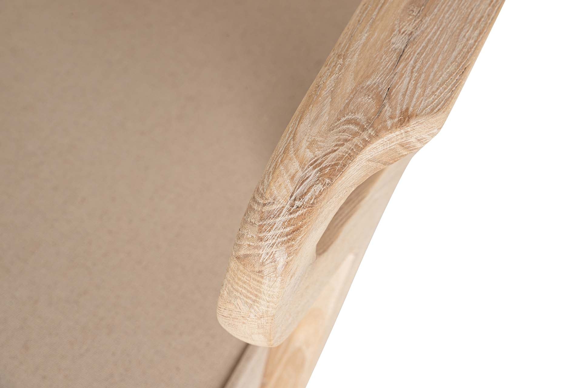 SILLON MADERA DE CAUCHO LINO BEIGE 72x80x85CM