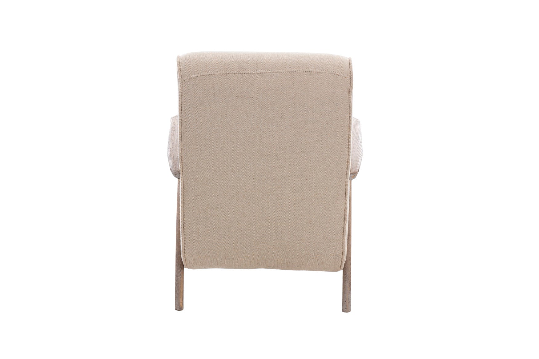 RUBBER WOOD ARMCHAIR WITH BEIGE LINEN 72x80x85CM
