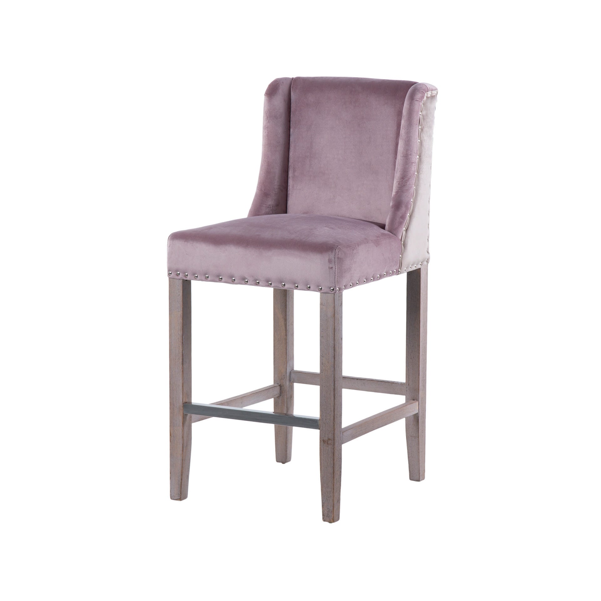 Kitchen stool with purple handle, 48x53x104 cm