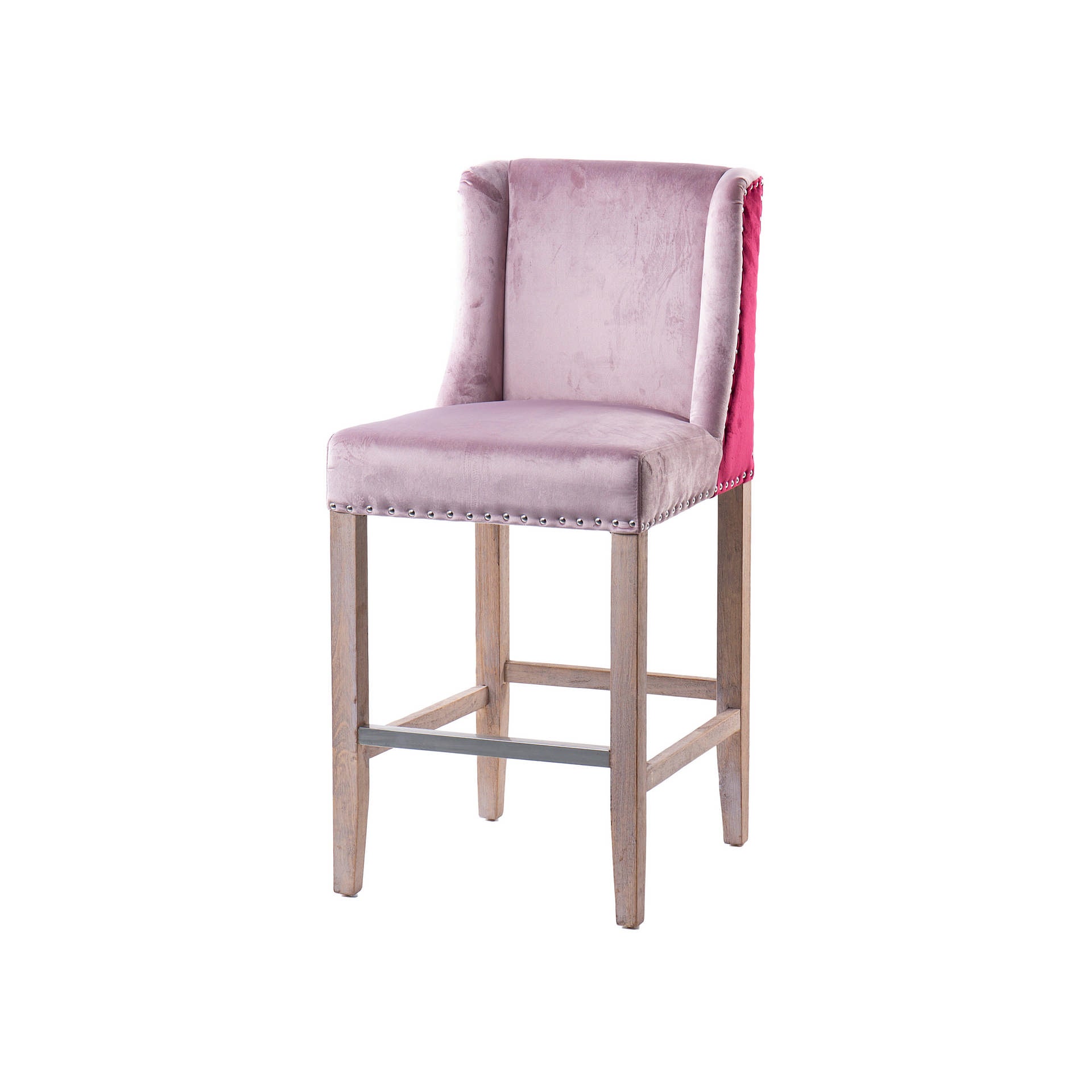 KITCHEN STOOL WITH PINK HANDLE 48x53x104 CM