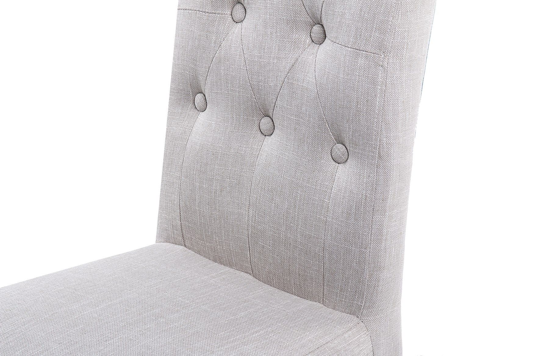 SILLA CON TIRADOR LINO CAPITONE GRIS 44x58x107 CM - Min.2 uds