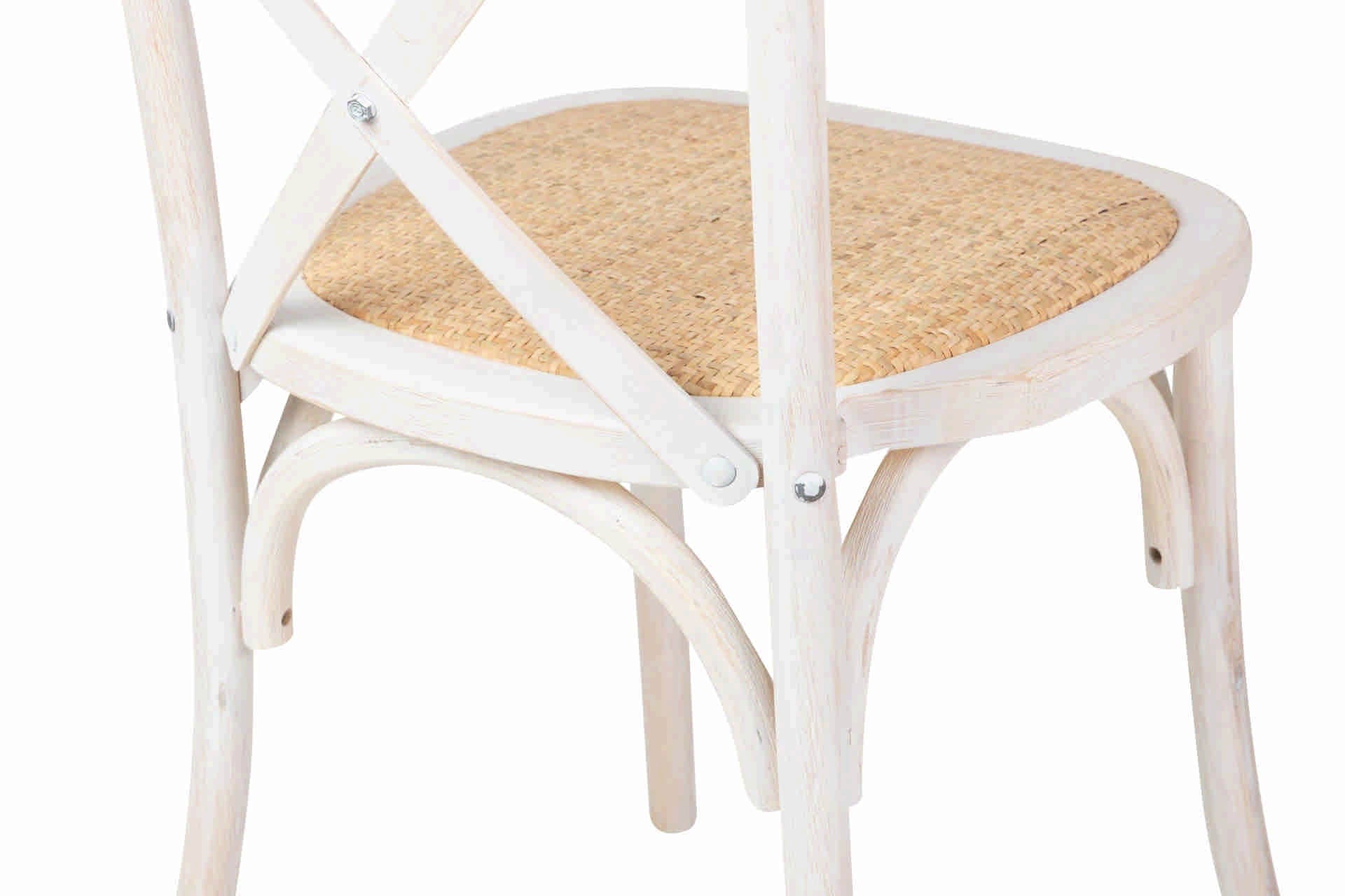 STACKABLE BIRCH WOOD RATAN CHAIR 44x42x88 CM - Min.2 units