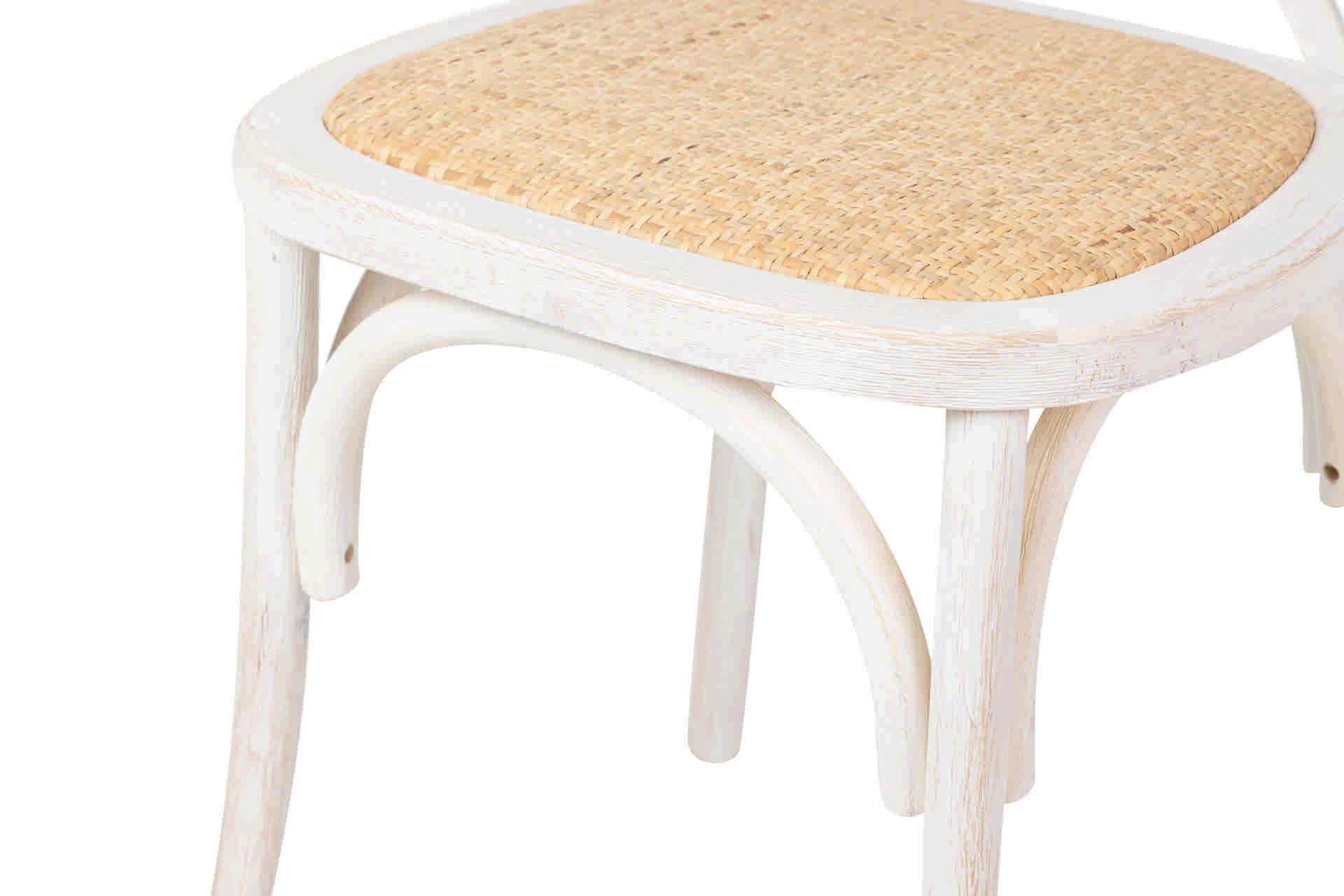 STACKABLE BIRCH WOOD RATAN CHAIR 44x42x88 CM - Min.2 units