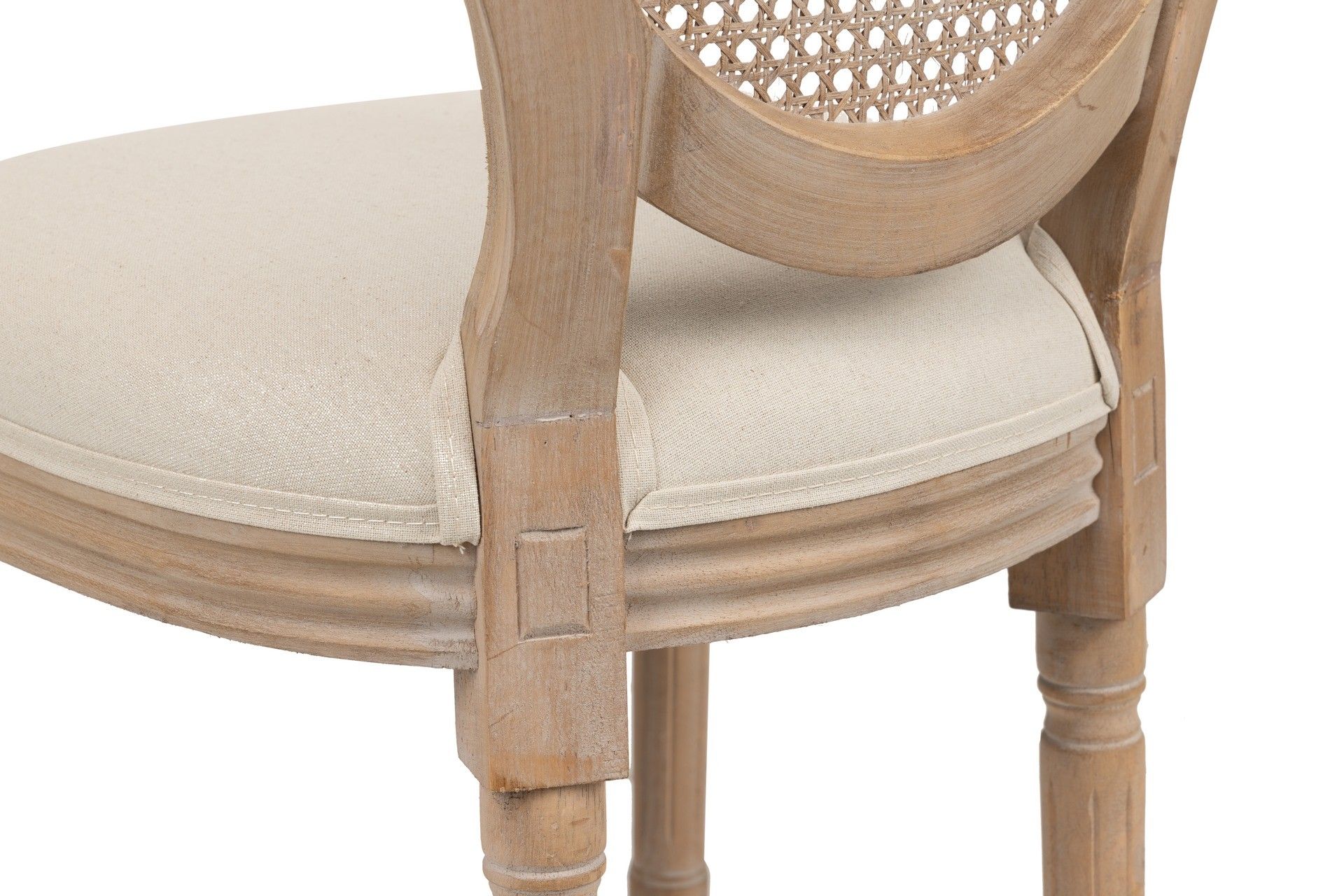 SILLA LINO BEIGE RATAN PATAS ROBLE 50x53x96 CM - Min.2 uds