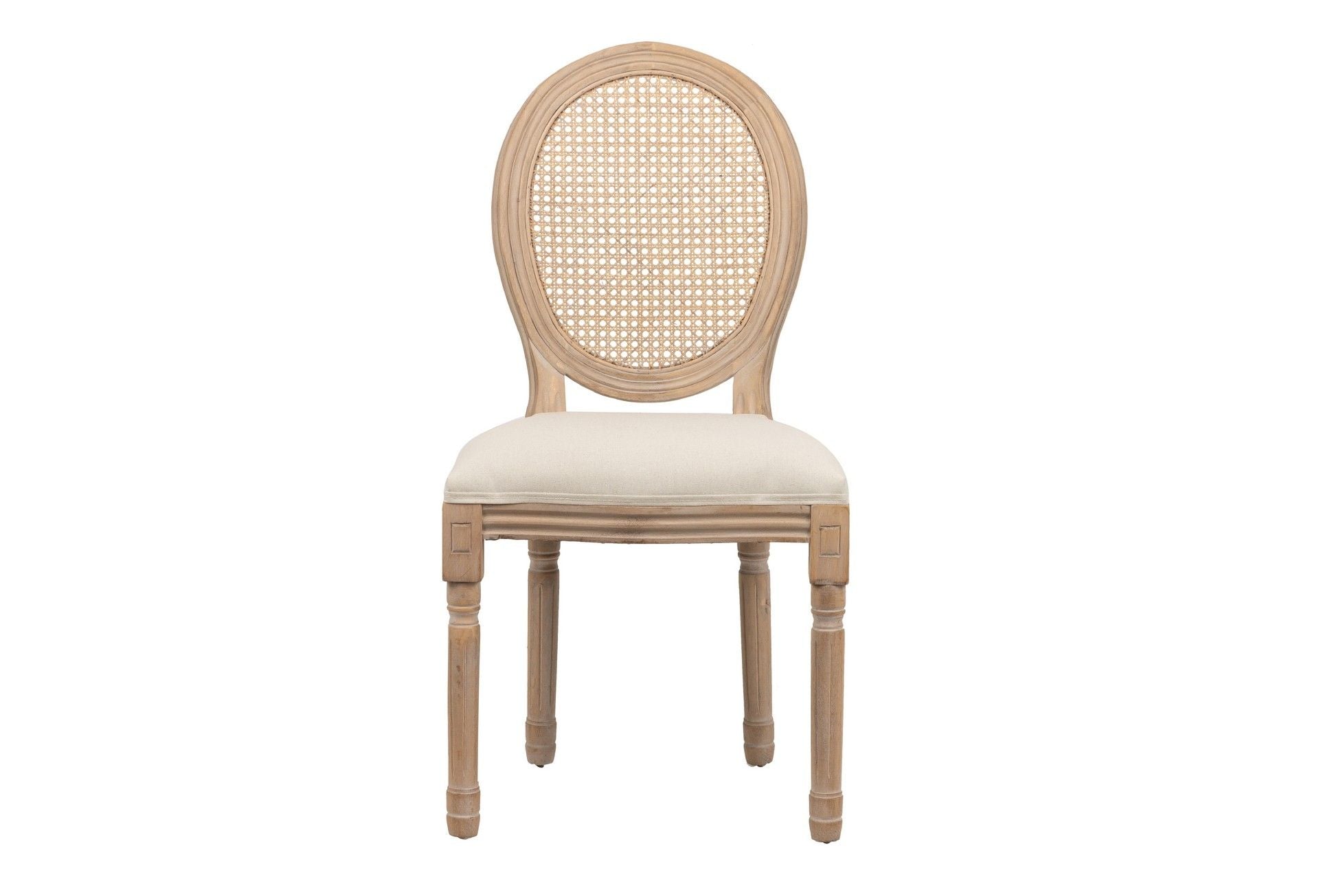 SILLA LINO BEIGE RATAN PATAS ROBLE 50x53x96 CM - Min.2 uds