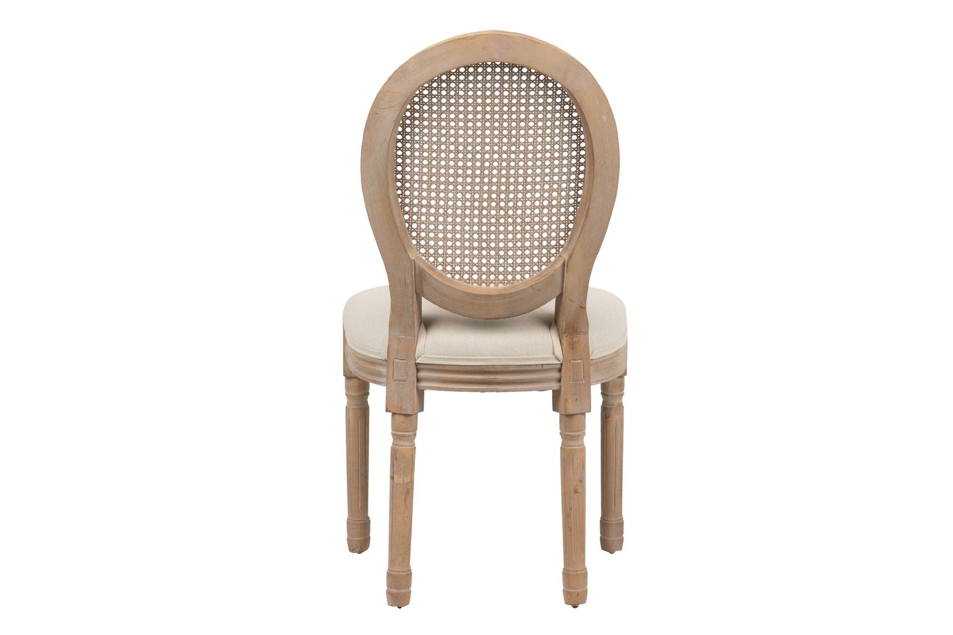 SILLA LINO BEIGE RATAN PATAS ROBLE 50x53x96 CM - Min.2 uds