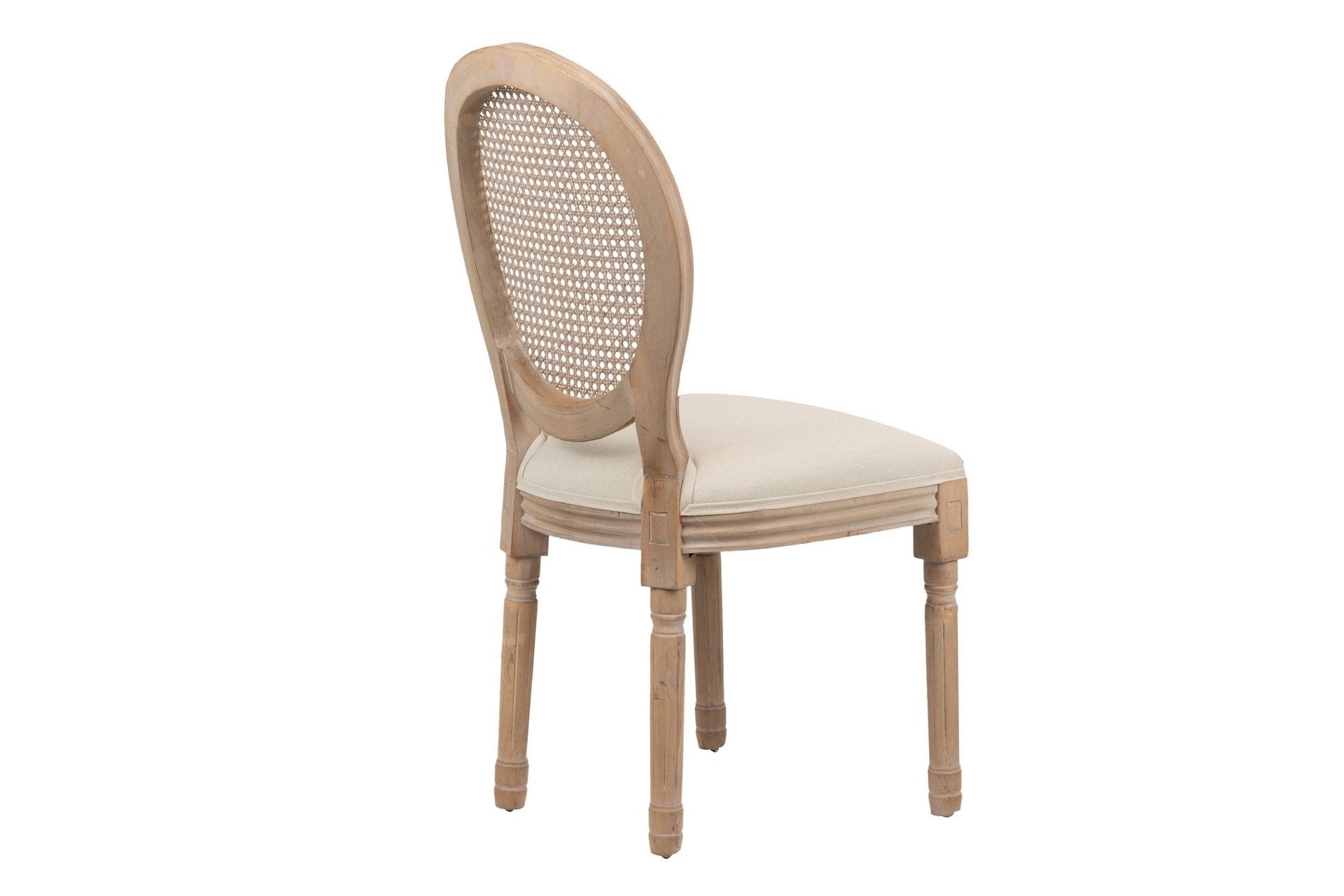 SILLA LINO BEIGE RATAN PATAS ROBLE 50x53x96 CM - Min.2 uds