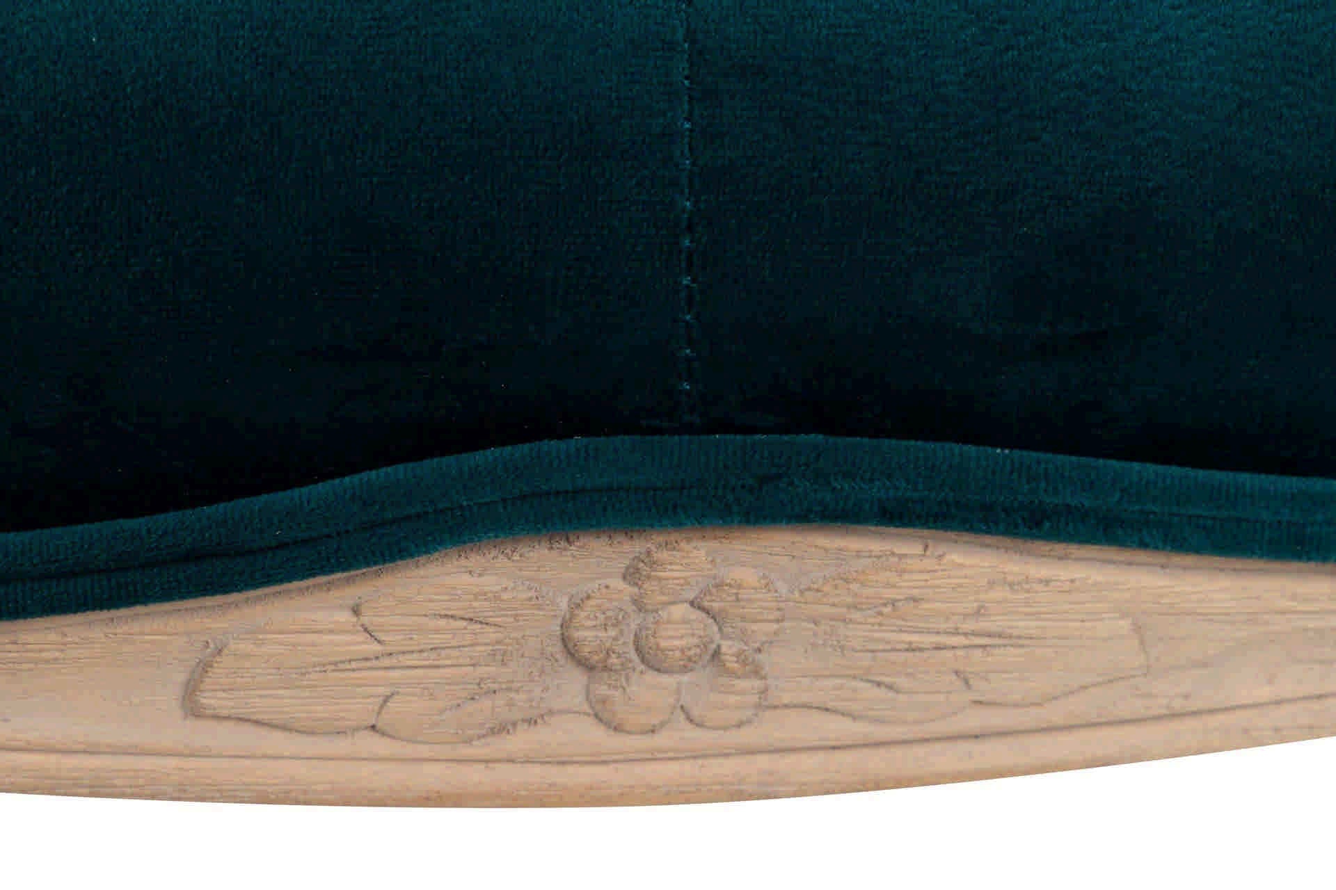 PIE CAMA VELVET CAPITONE PATAS MADERA 110x36x47 CM