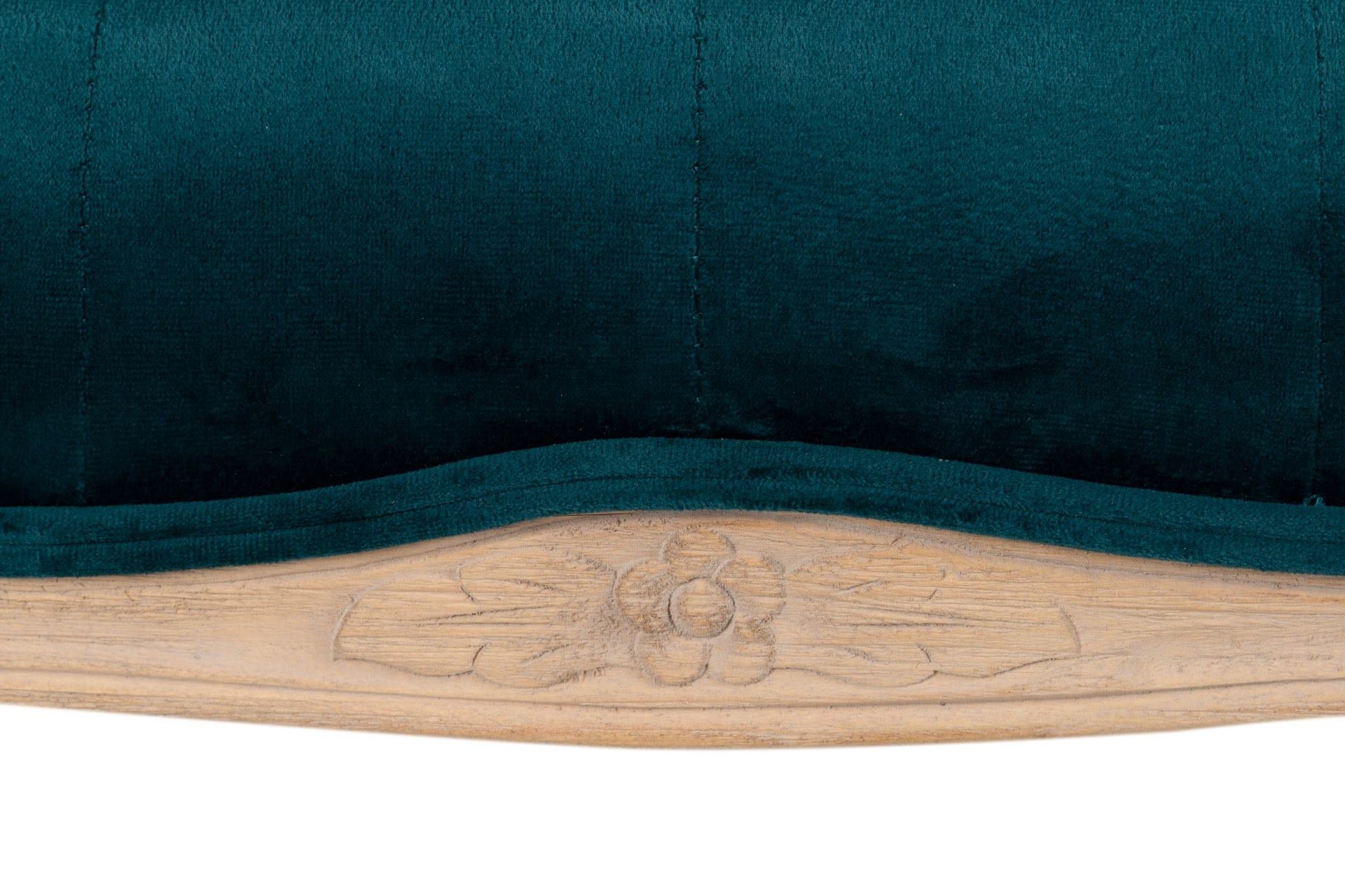 PIE CAMA VELVET CAPITONE PATAS MADERA 110x36x47 CM