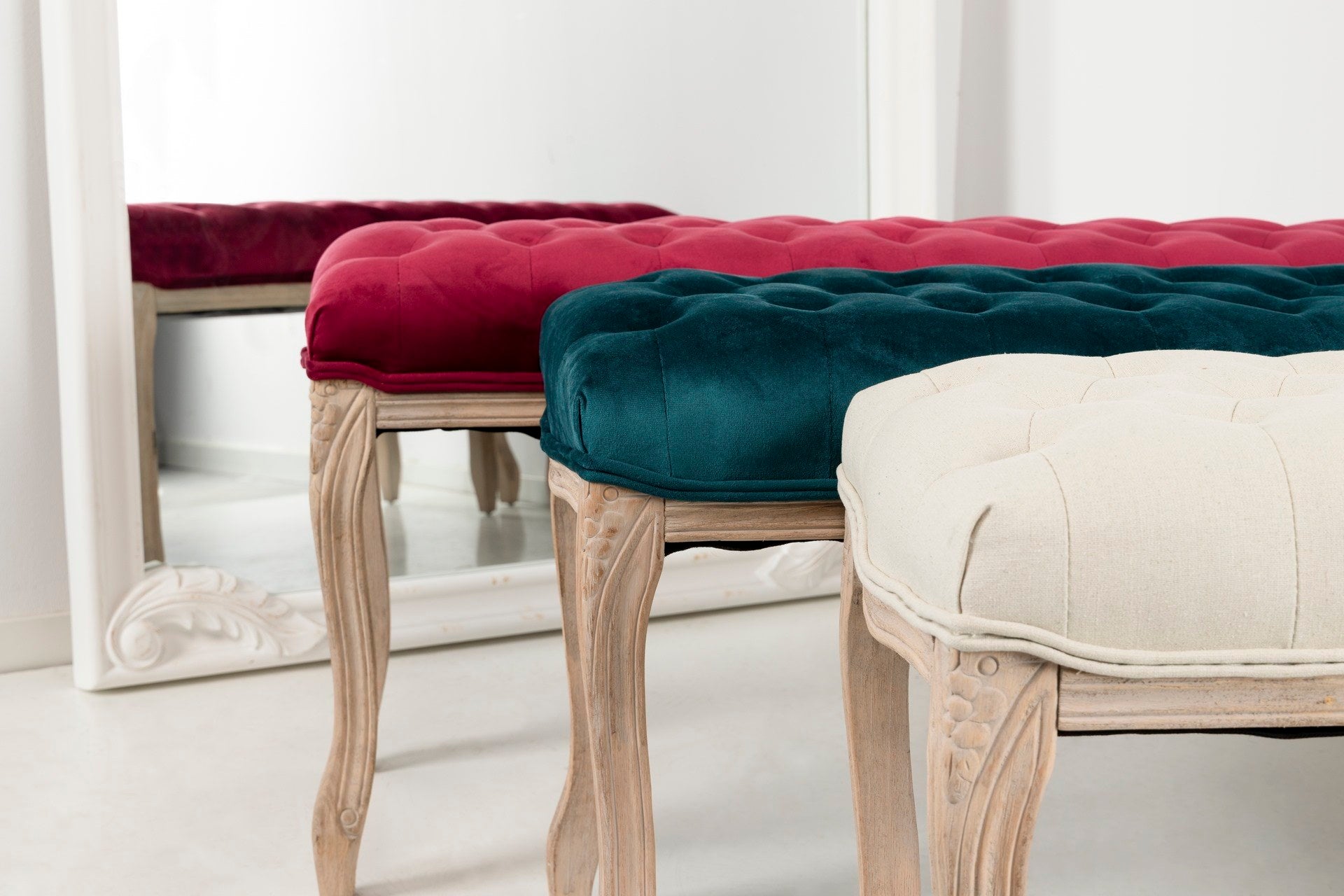 PIE CAMA MADERA DE CAUCHO VELVET 110x36x47 CM
