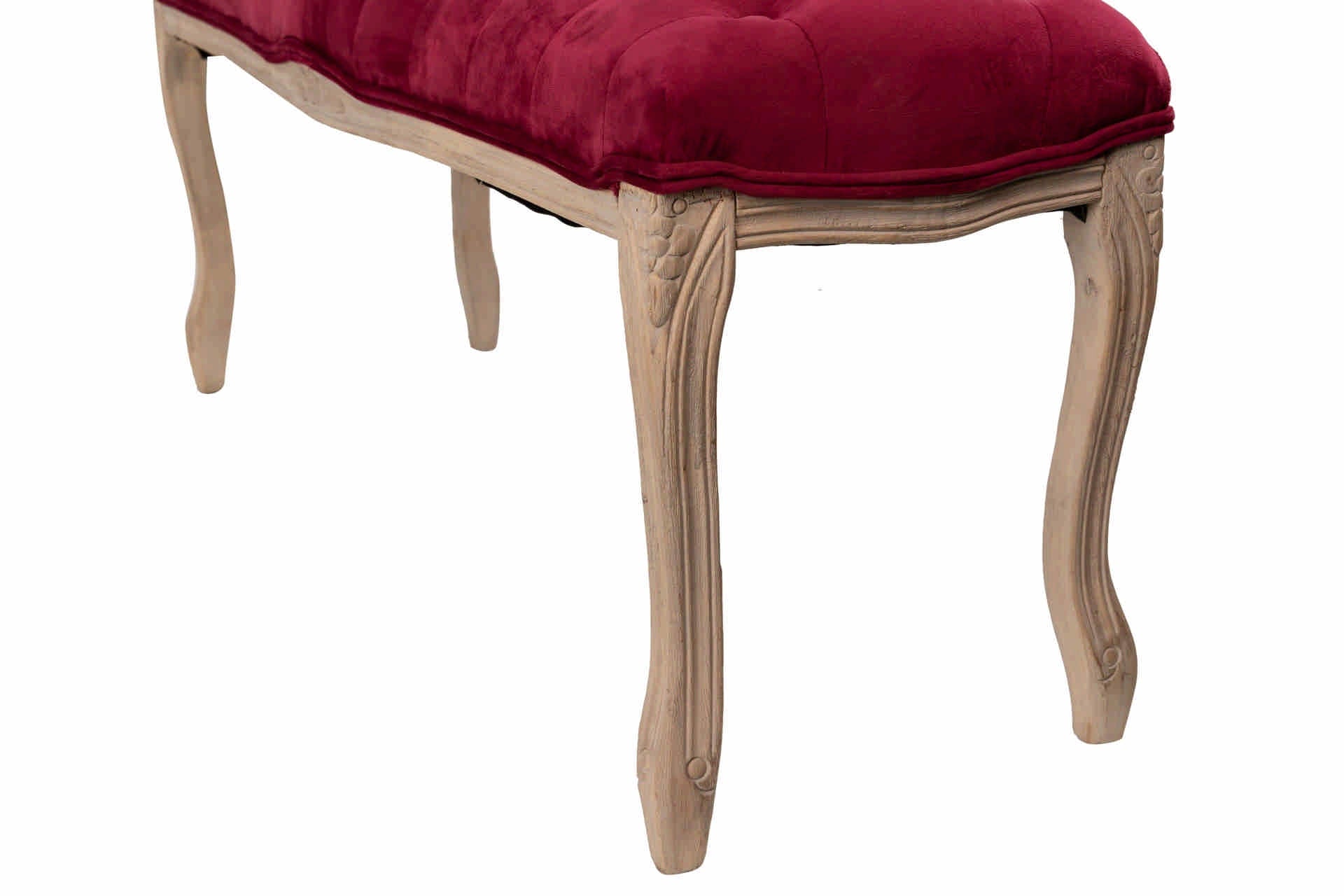 PIE CAMA VELVET CAPITONE PATAS MADERA 110x36x47 CM