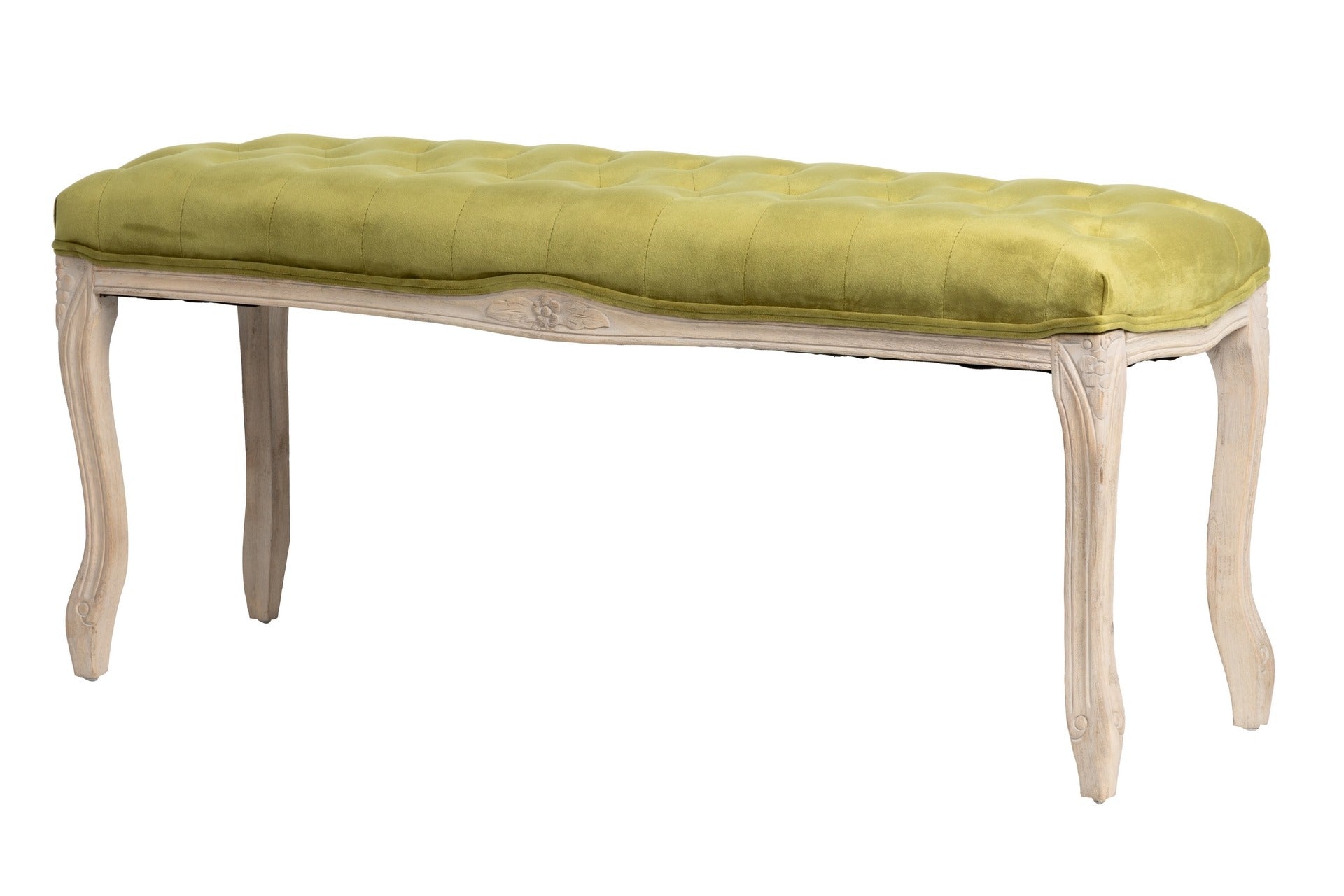 PIE CAMA VELVET CAPITONE PATAS MADERA 110x36x47 CM