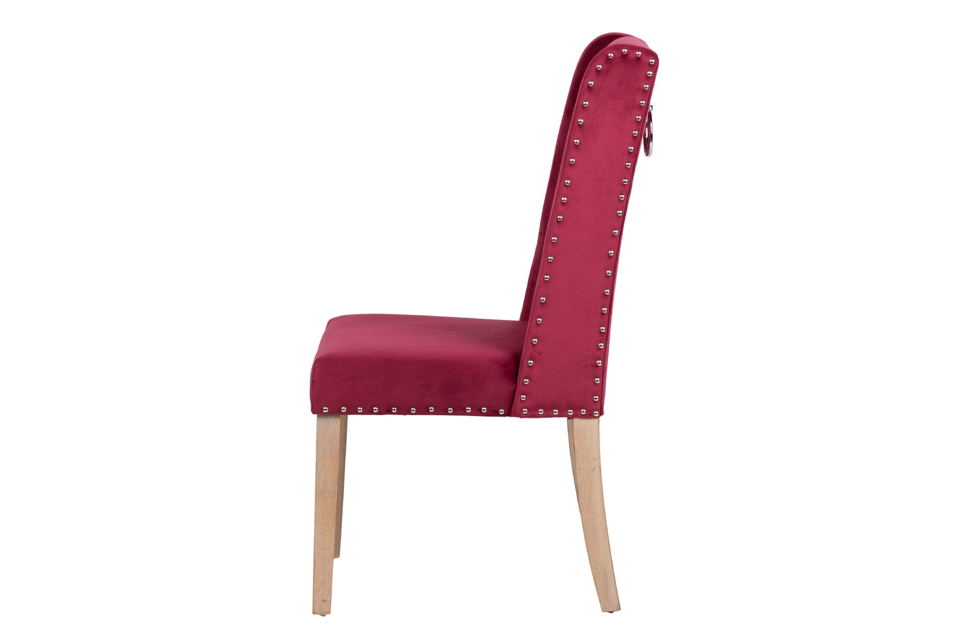 RUBBER WOOD VELVET CHAIR WITH HANDLE 53x53x102 CM - Min. 2 pcs