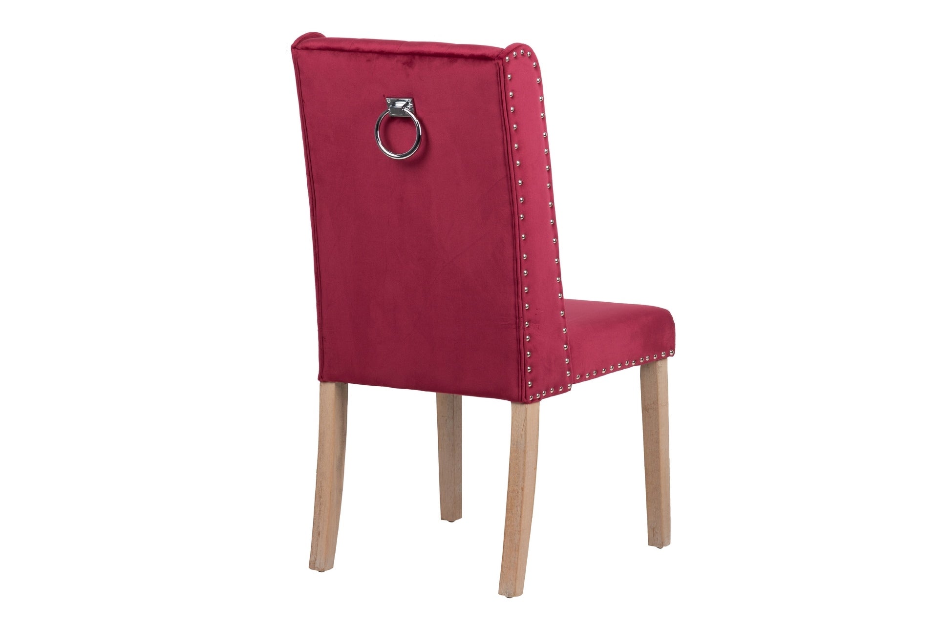 RUBBER WOOD VELVET CHAIR WITH HANDLE 53x53x102 CM - Min. 2 pcs