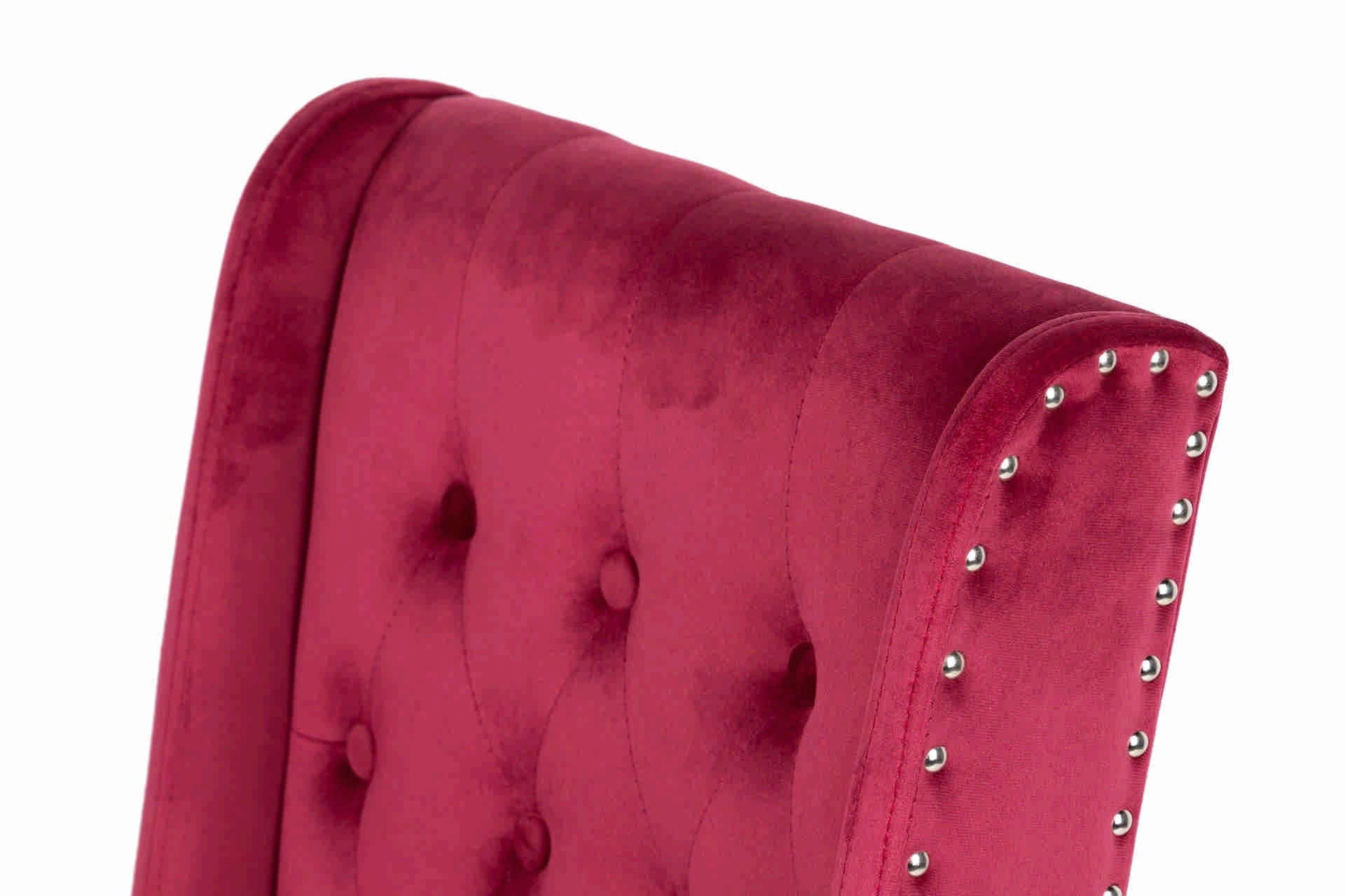RUBBER WOOD VELVET CHAIR WITH HANDLE 53x53x102 CM - Min. 2 pcs