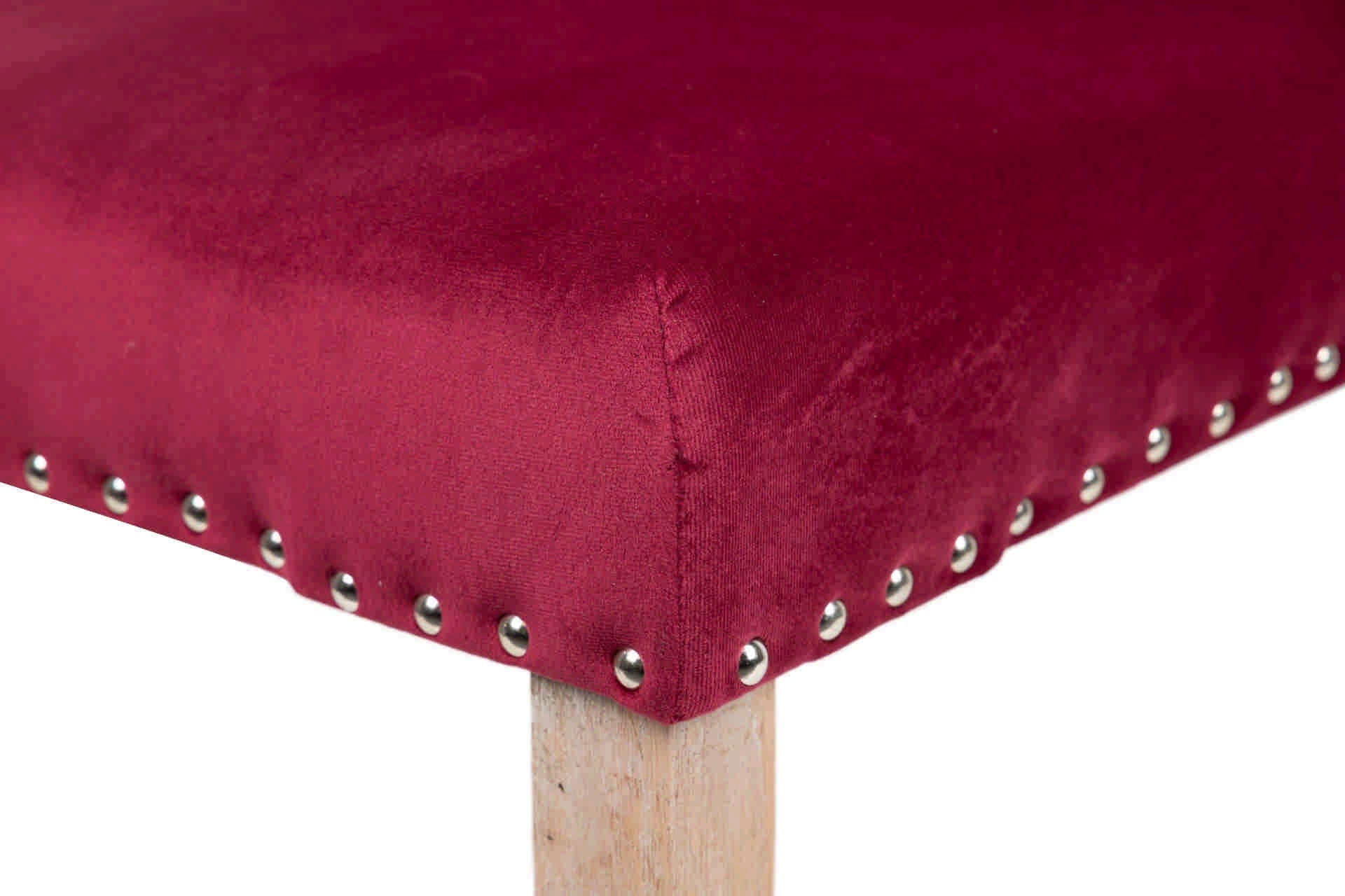 RUBBER WOOD VELVET CHAIR WITH HANDLE 53x53x102 CM - Min. 2 pcs