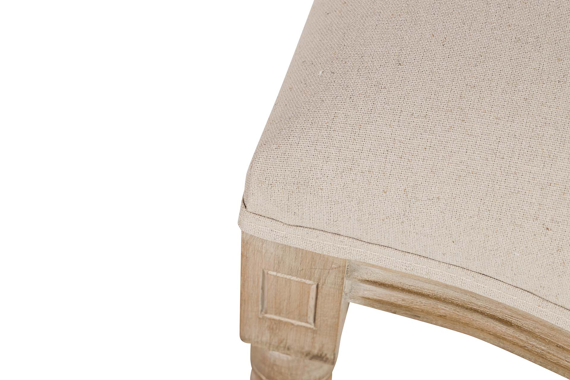 Linen Medallion Chair with Wooden Legs 50x53x96 cm - Min. 2 units
