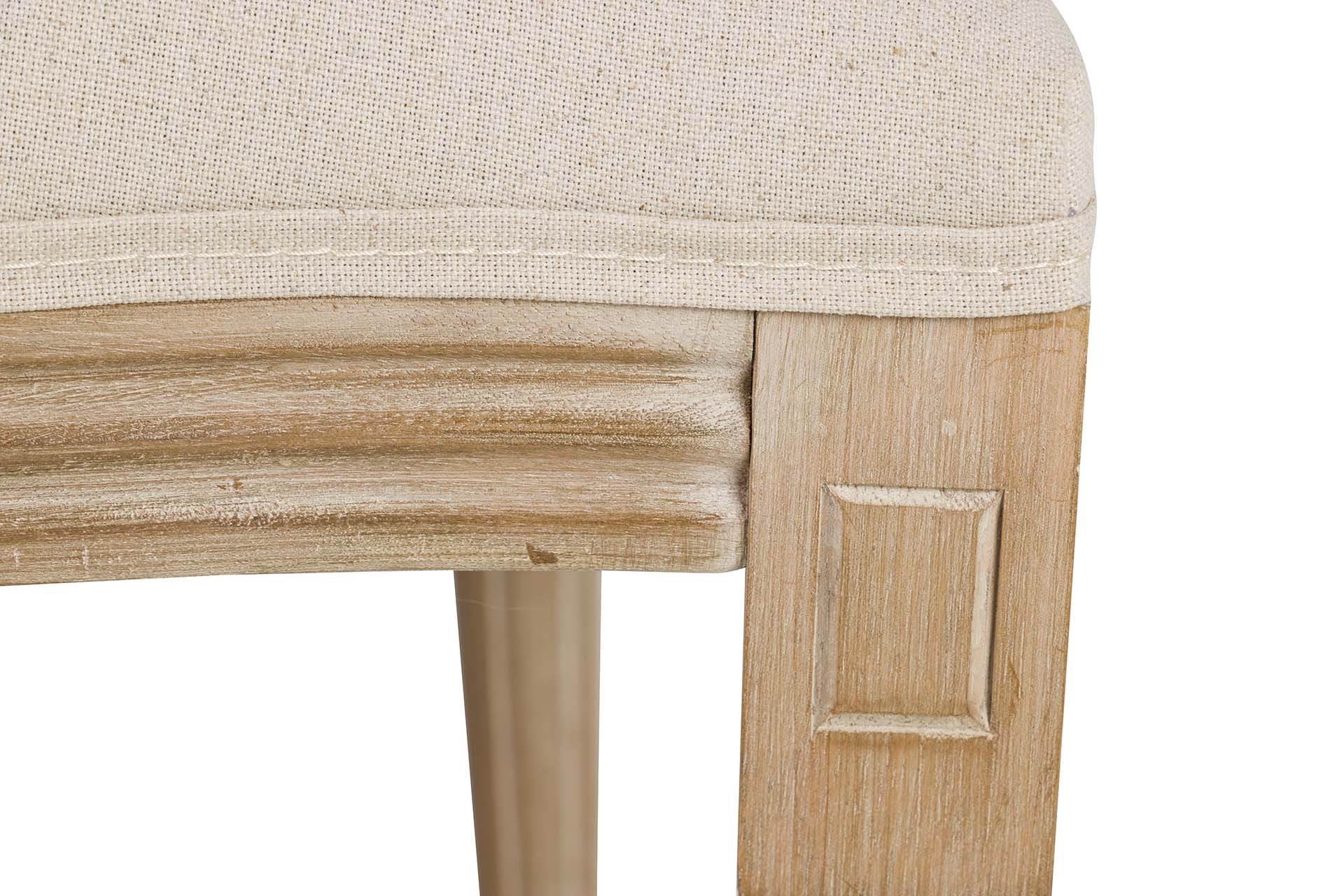Linen Medallion Chair with Wooden Legs 50x53x96 cm - Min. 2 units