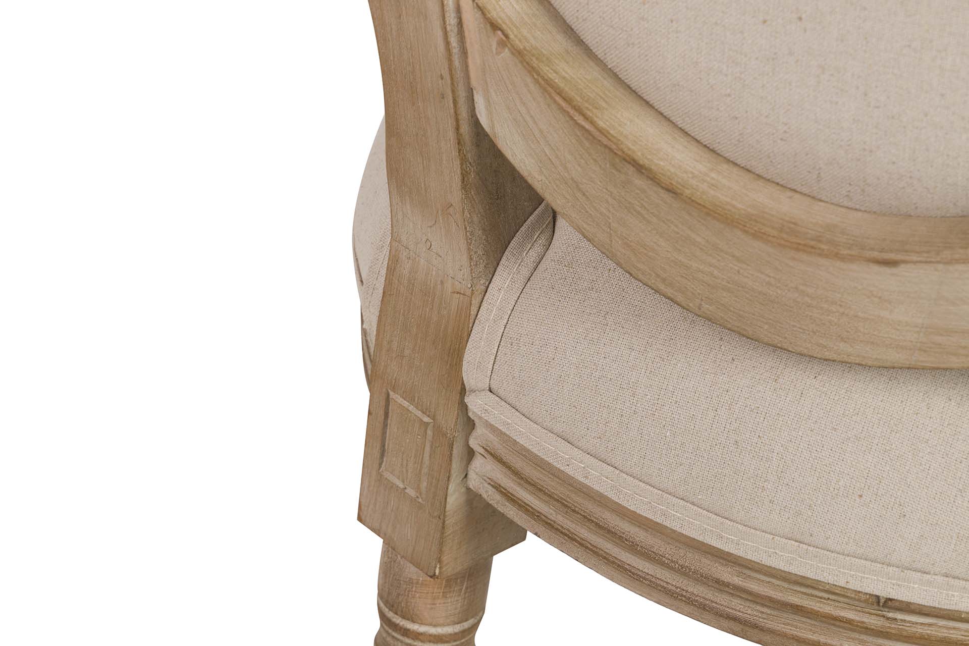 SILLA MEDALLON LINO PATAS DE MADERA 50x53x96 CM - Min.2 uds