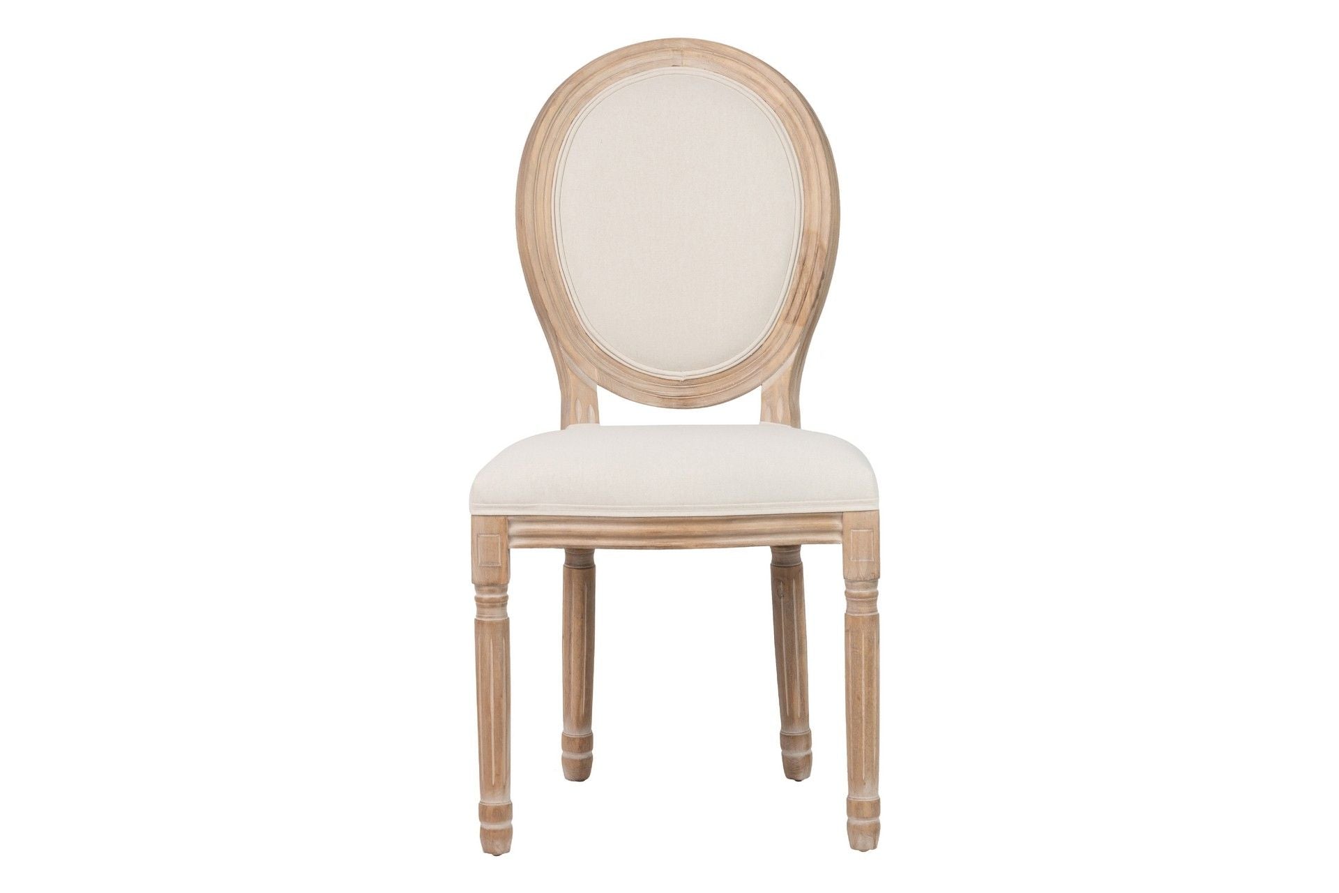 SILLA MEDALLON LINO PATAS DE MADERA 50x53x96 CM - Min.2 uds