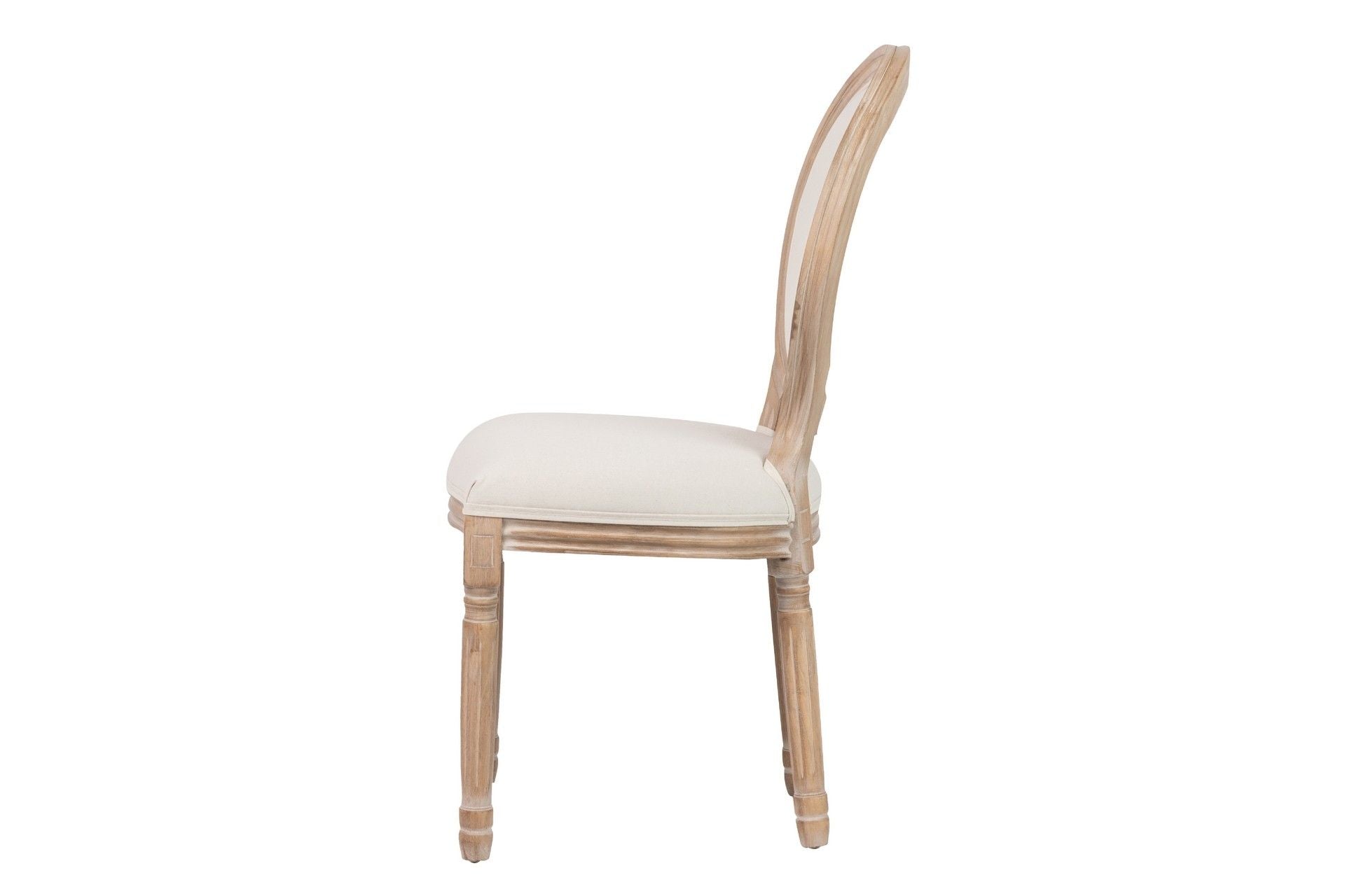 SILLA MEDALLON LINO PATAS DE MADERA 50x53x96 CM - Min.2 uds