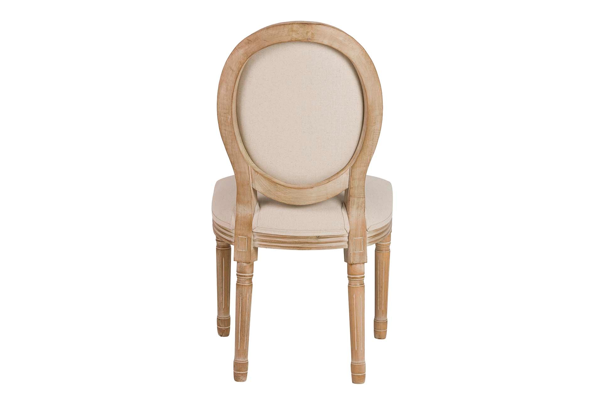 Linen Medallion Chair with Wooden Legs 50x53x96 cm - Min. 2 units