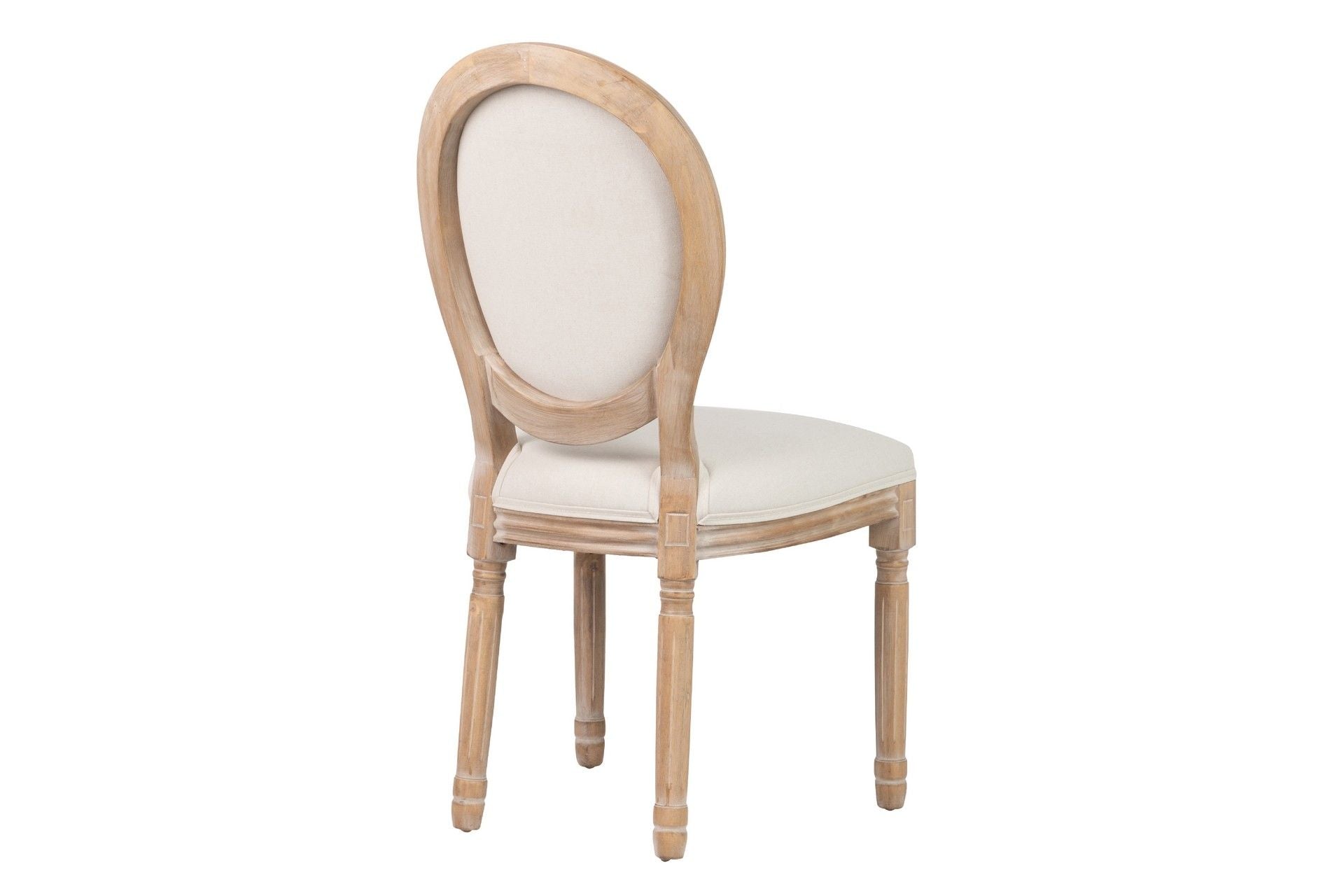 SILLA MEDALLON LINO PATAS DE MADERA 50x53x96 CM - Min.2 uds