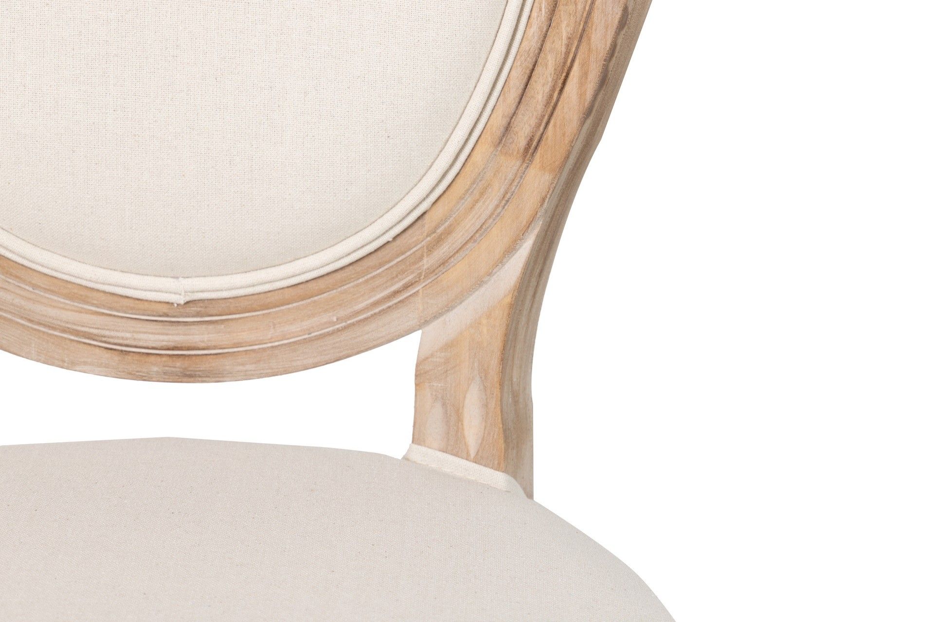 SILLA MEDALLON LINO PATAS DE MADERA 50x53x96 CM - Min.2 uds