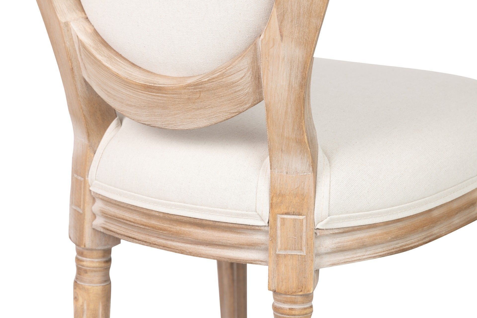 SILLA MEDALLON LINO PATAS DE MADERA 50x53x96 CM - Min.2 uds